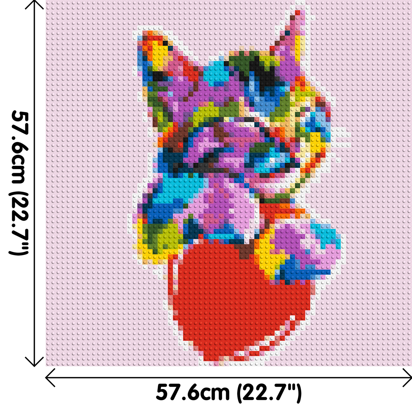 Cat with a Heart Colourful Pop Art - Brick Art Mosaic Kit 3x3 large