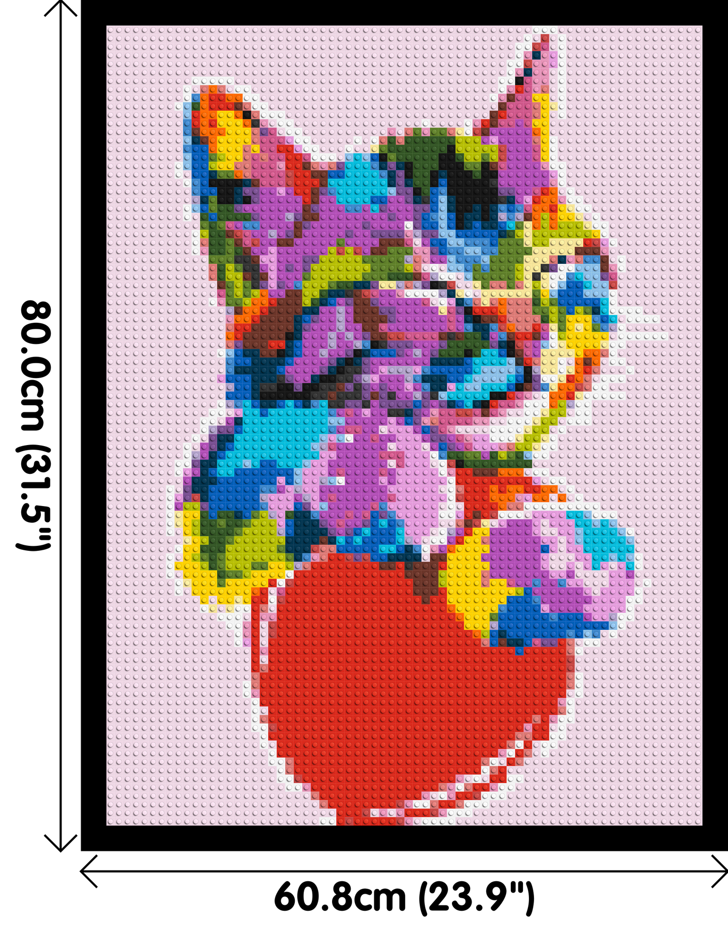 Cat with a Heart Colourful Pop Art - Brick Art Mosaic Kit 3x4 large