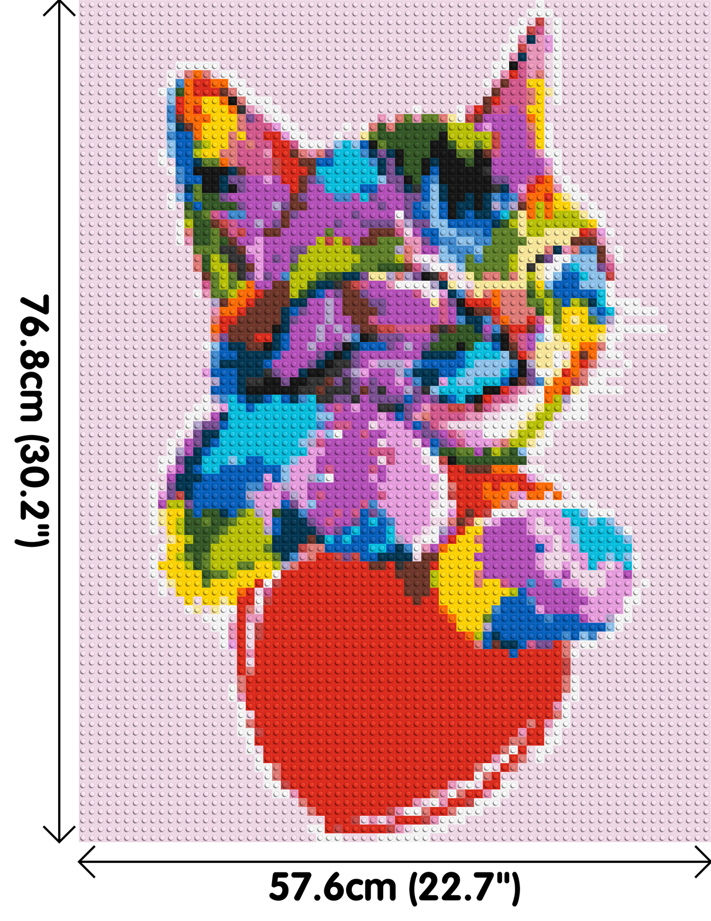 Cat with a Heart Colourful Pop Art - Brick Art Mosaic Kit 3x4 large