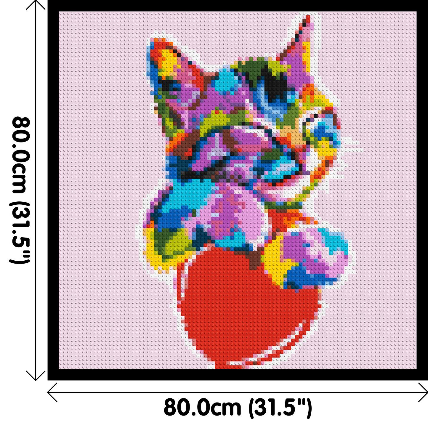 Cat with a Heart Colourful Pop Art - Brick Art Mosaic Kit 4x4 large