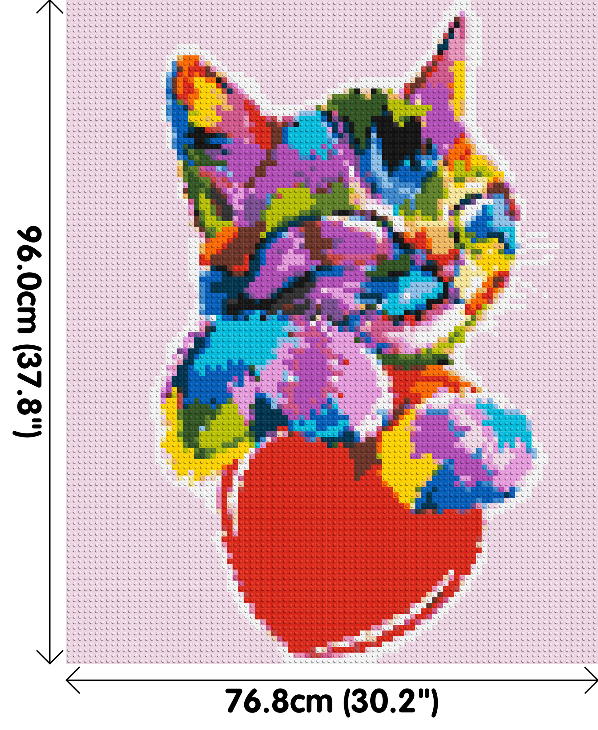 Cat with a Heart Colourful Pop Art - Brick Art Mosaic Kit 4x5 dimensions