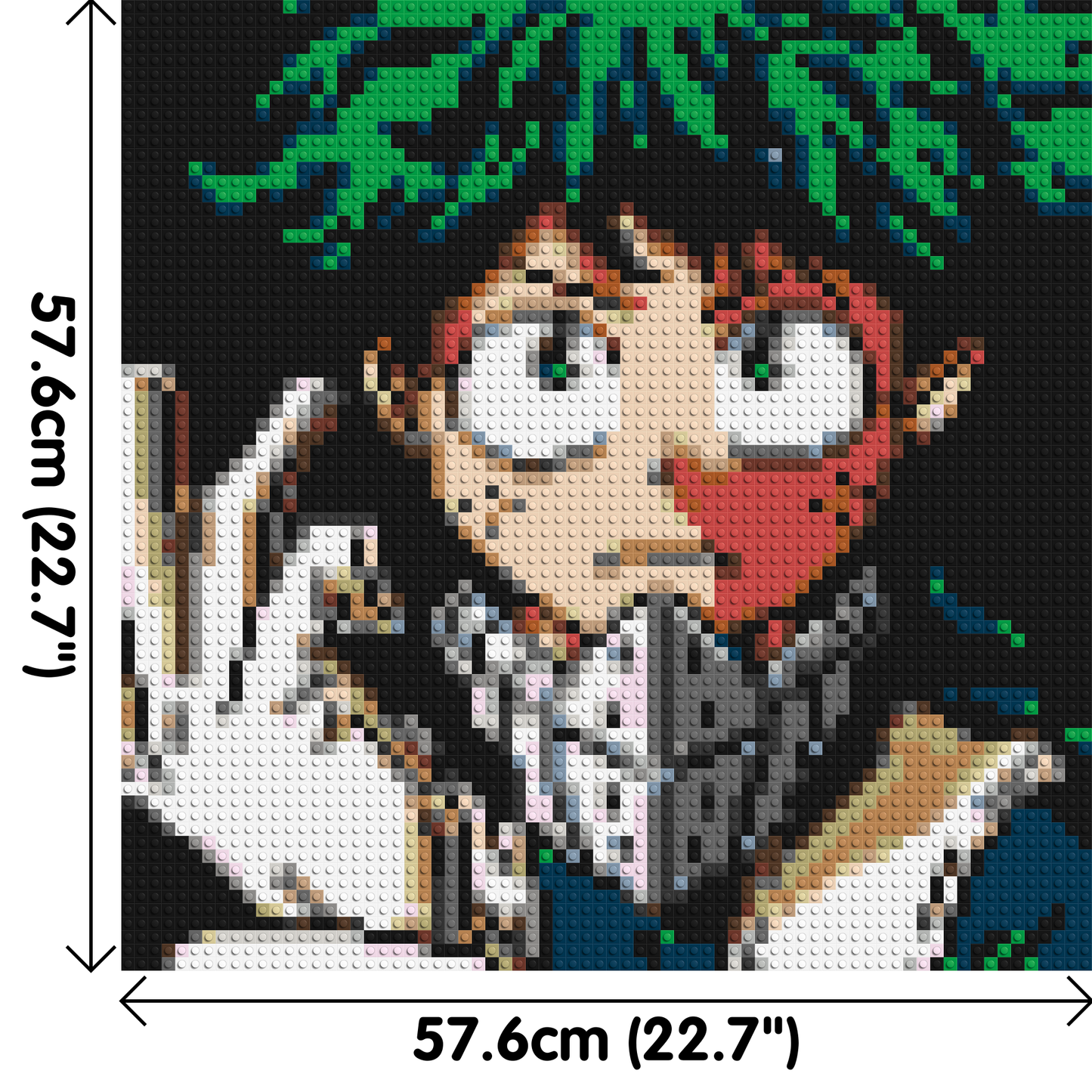 Izuku Midoriya Pixel Art - Brick Art Mosaic Kit 3x3 large