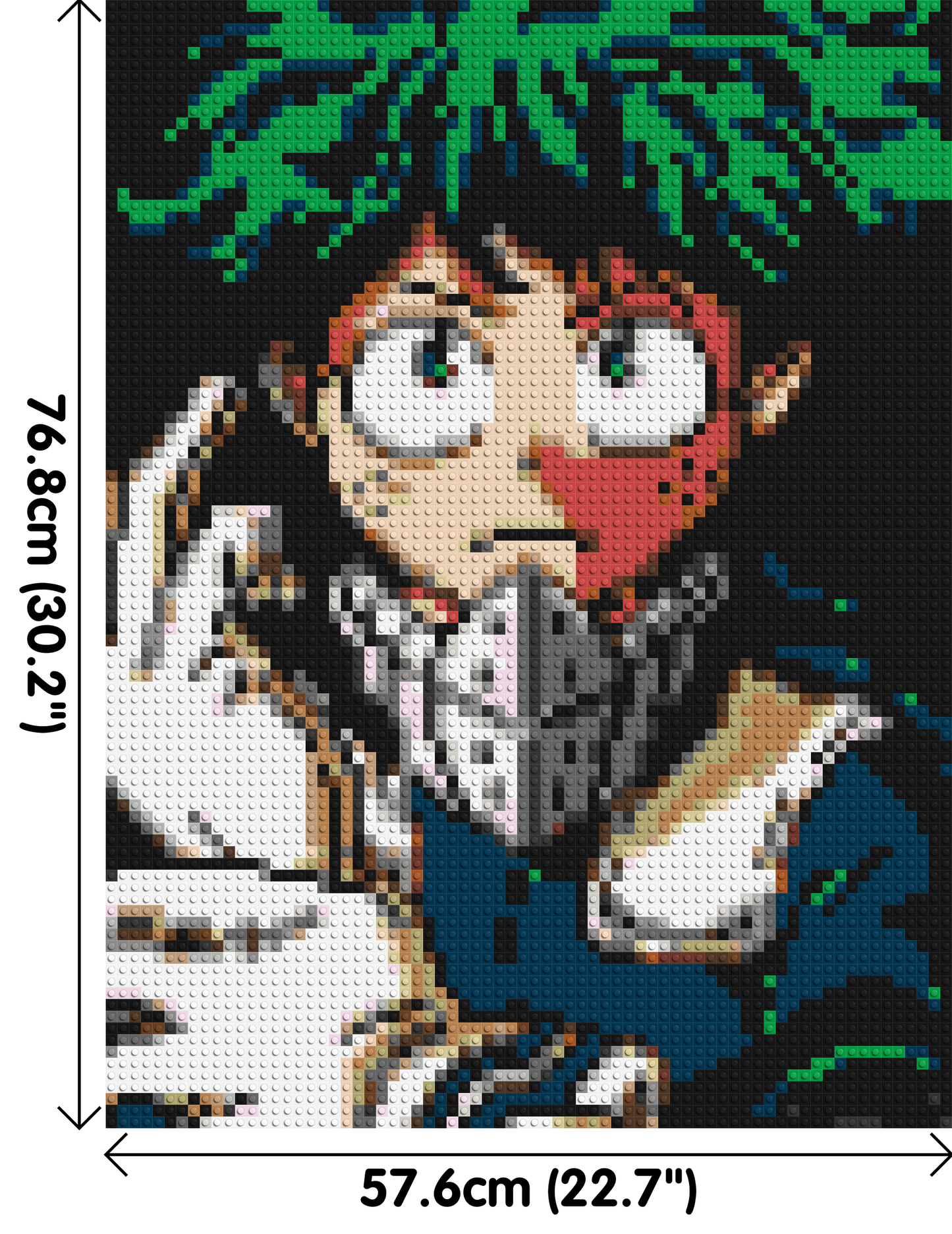 Izuku Midoriya Pixel Art - Brick Art Mosaic Kit 3x4 large