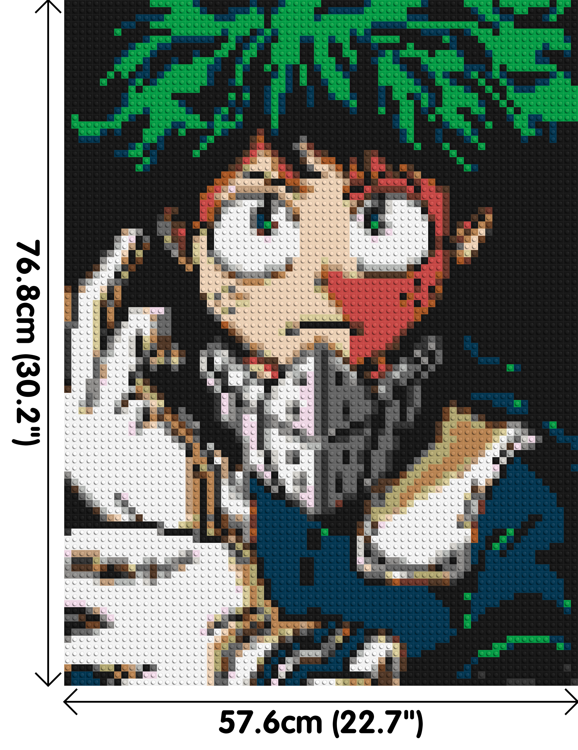 Izuku Midoriya Pixel Art - Brick Art Mosaic Kit 3x4 dimensions