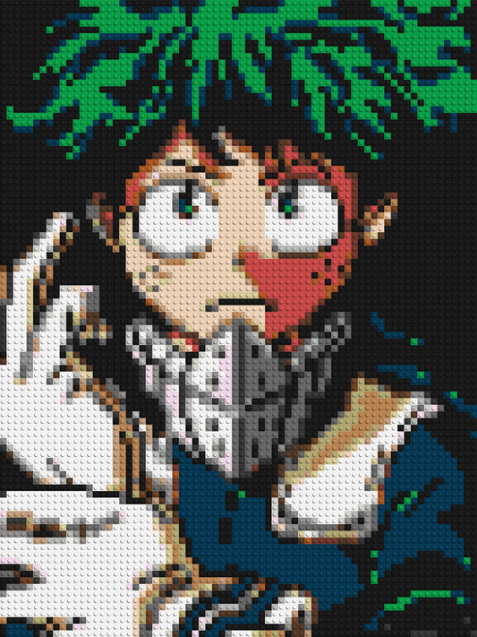 Izuku Midoriya Pixel Art - Brick Art Mosaic Kit 3x4 large