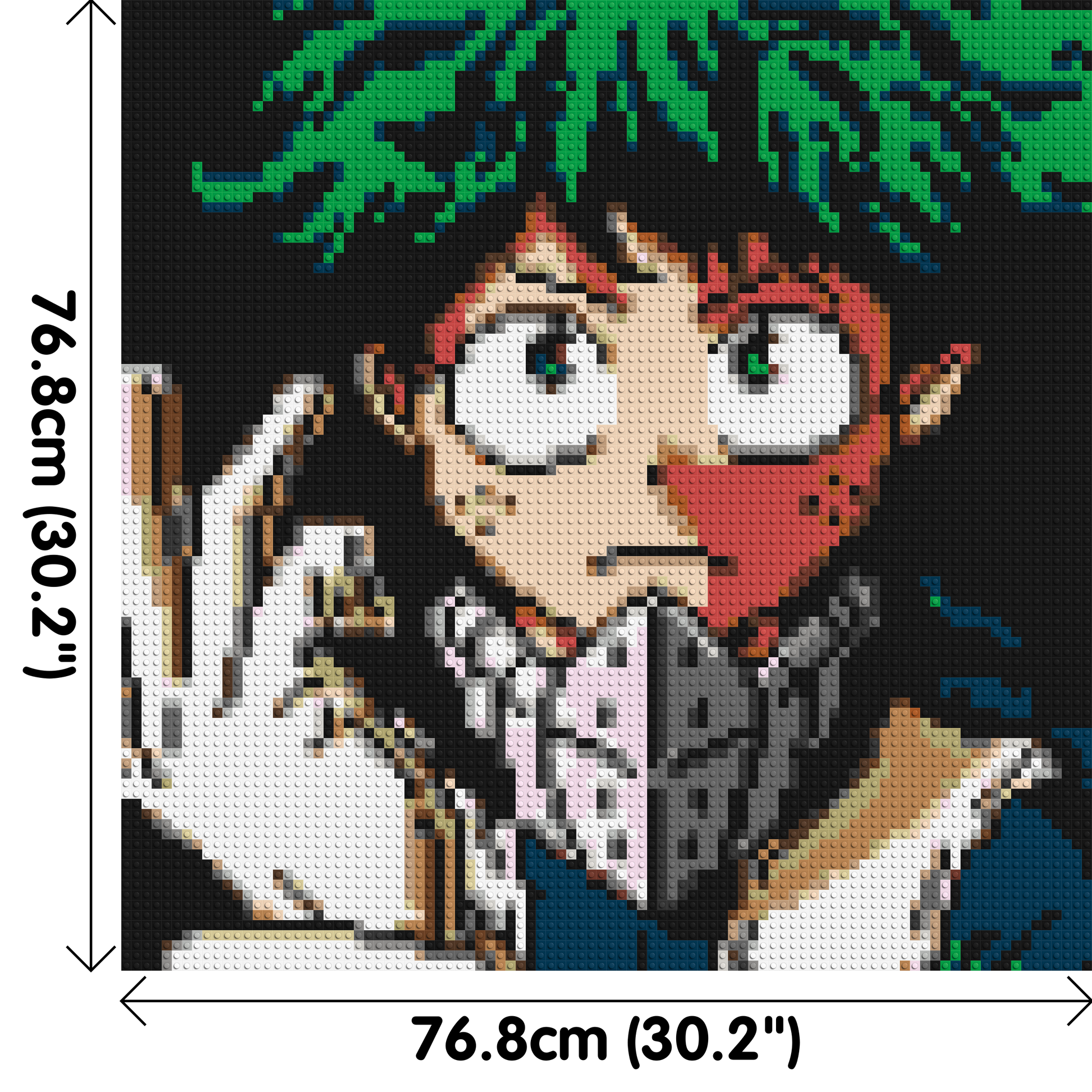 Izuku Midoriya Pixel Art - Brick Art Mosaic Kit 4x4 dimensions