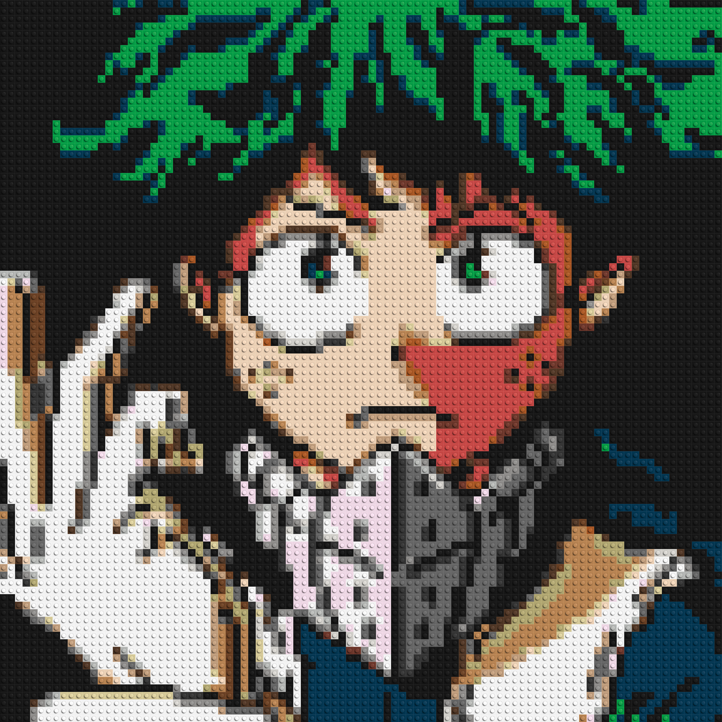 Izuku Midoriya Pixel Art - Brick Art Mosaic Kit 4x4 large