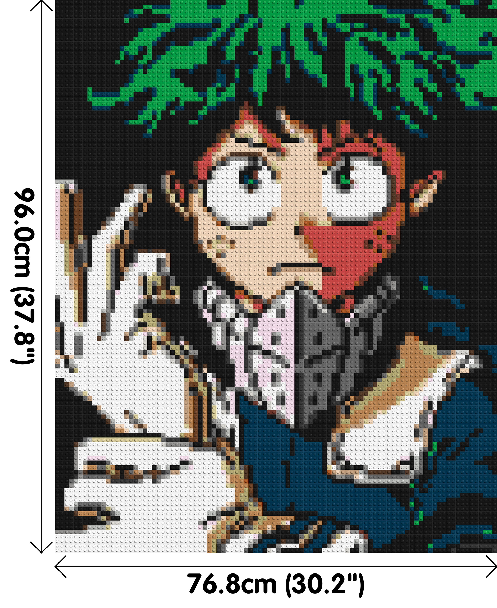 Izuku Midoriya Pixel Art - Brick Art Mosaic Kit 4x5 dimensions