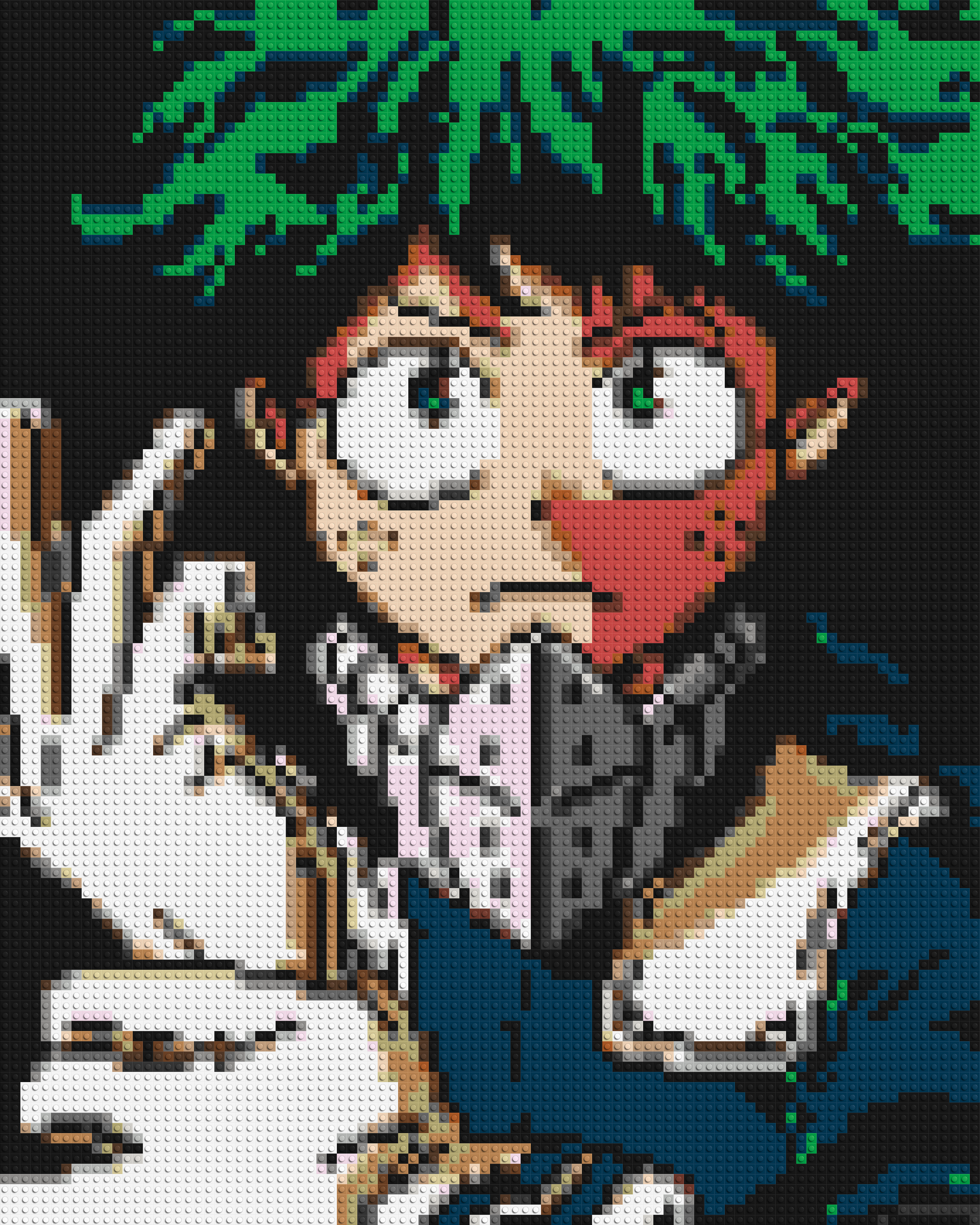 Izuku Midoriya Pixel Art - Brick Art Mosaic Kit 4x5 large