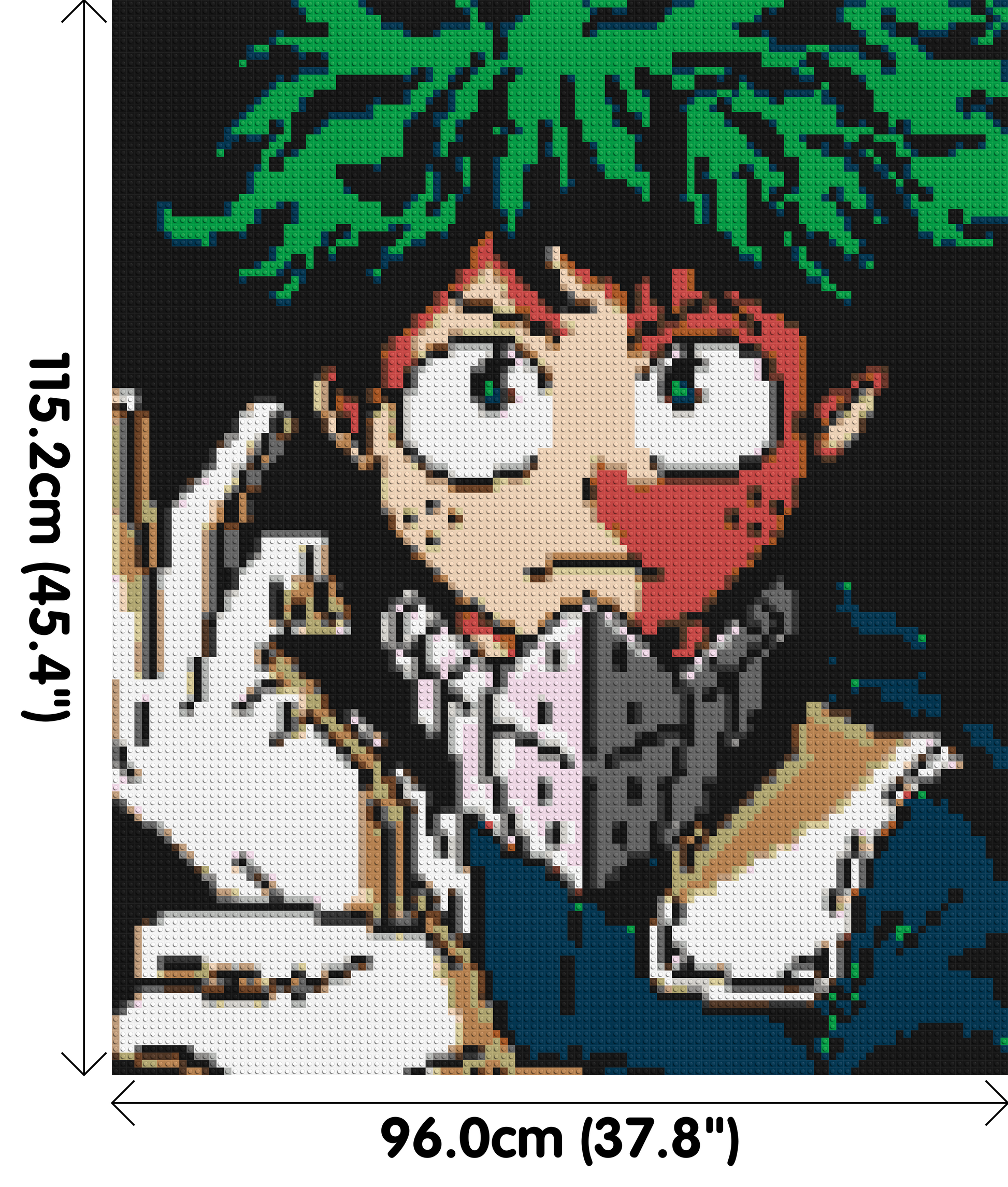 Izuku Midoriya Pixel Art - Brick Art Mosaic Kit 5x6 dimensions