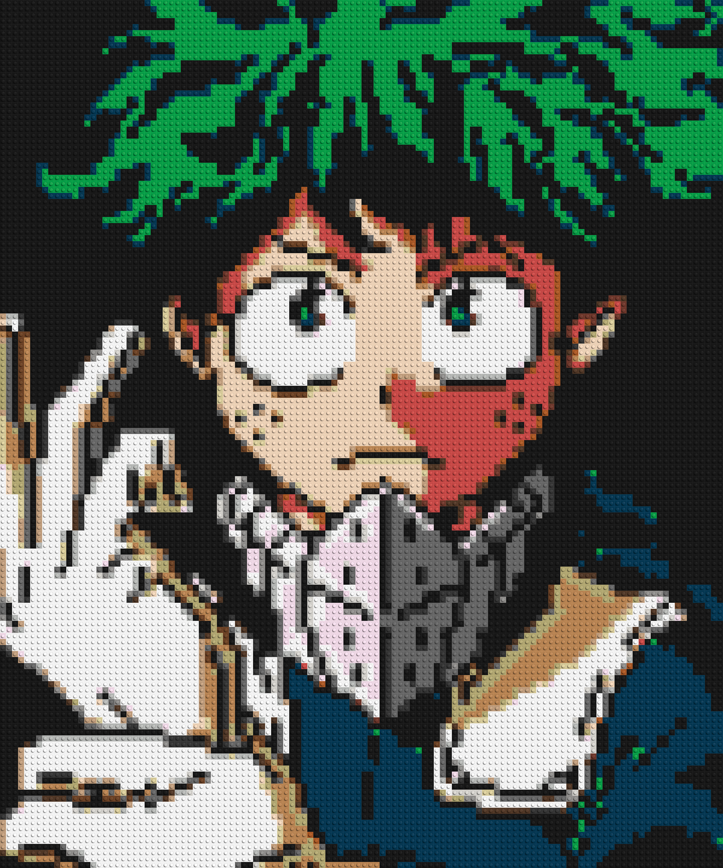 Izuku Midoriya Pixel Art - Brick Art Mosaic Kit 5x6 large