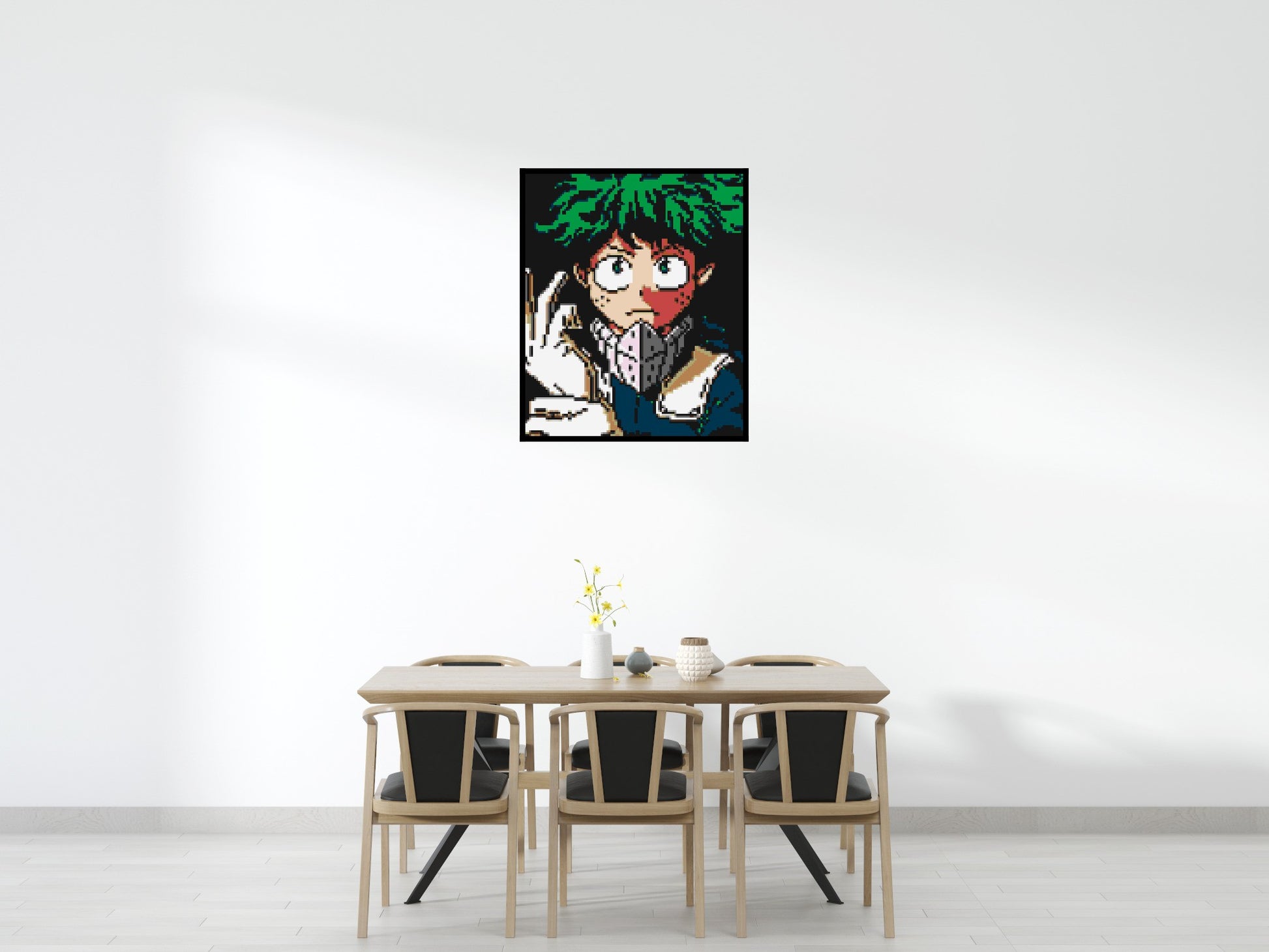 Izuku Midoriya Pixel Art - Brick Art Mosaic Kit 5x6 scene with frame