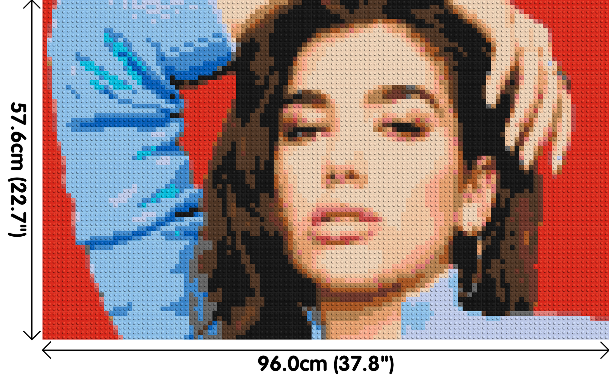 Dua Lipa - Brick Art Mosaic Kit 5x3 dimensions