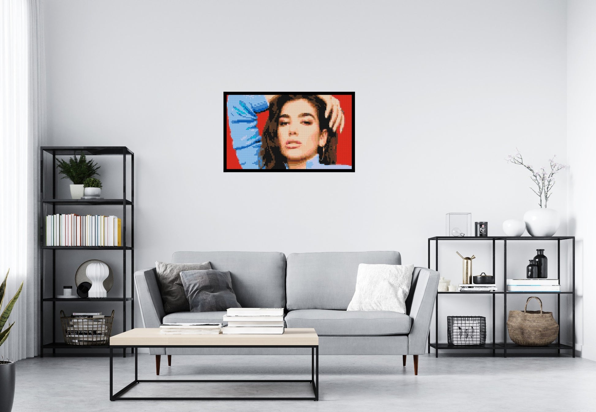 Dua Lipa - Brick Art Mosaic Kit 5x3 scene with frame