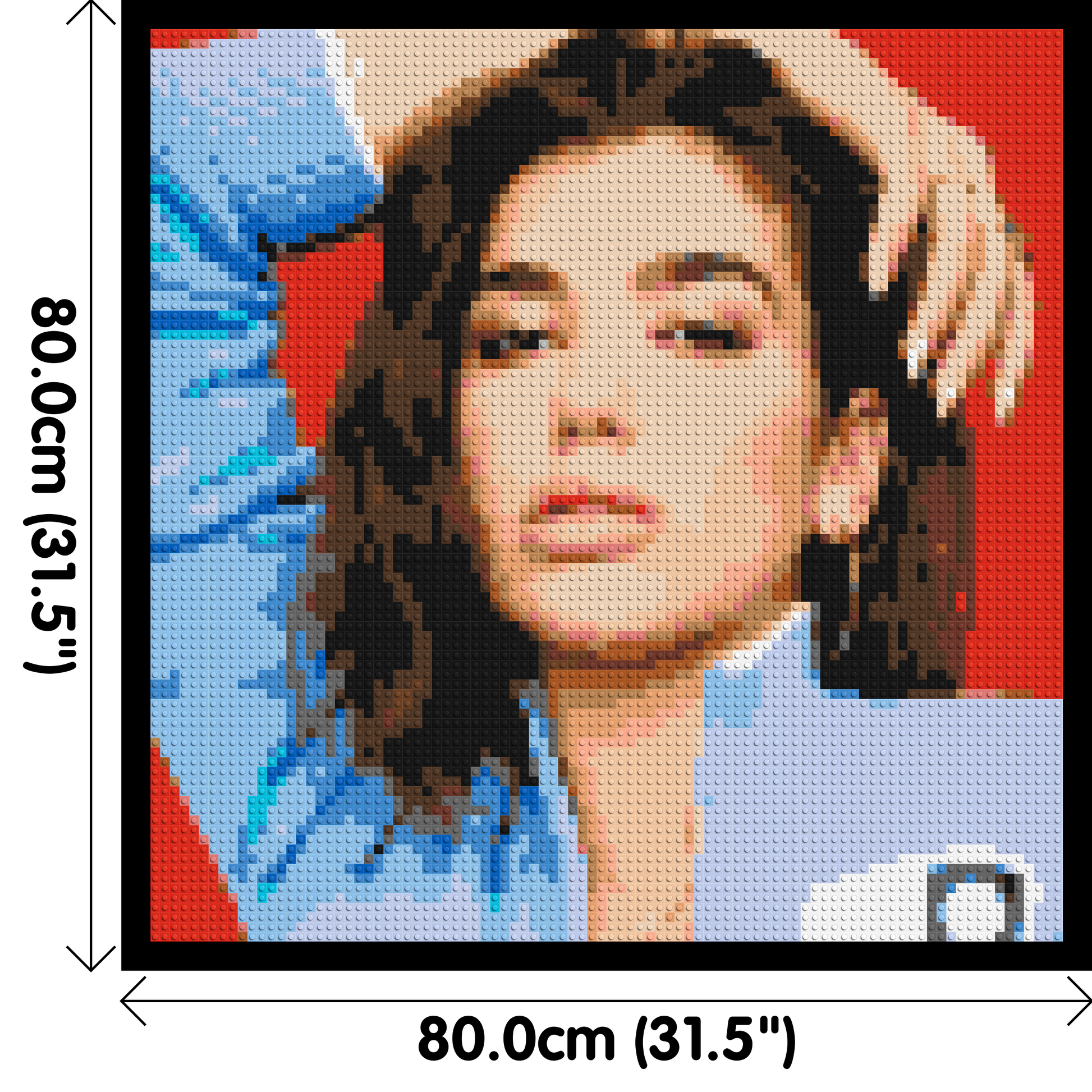 Dua Lipa - Brick Art Mosaic Kit 4x4 dimensions with frame