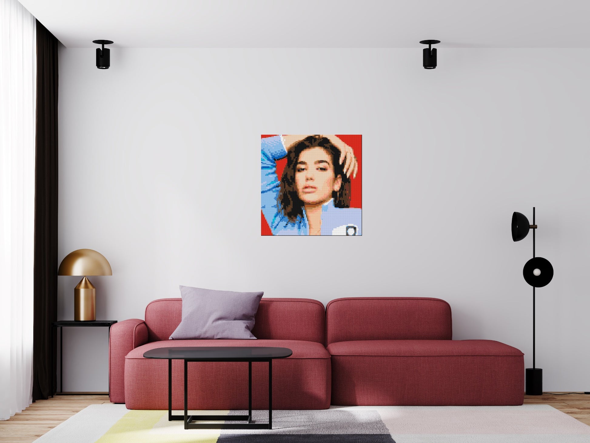 Dua Lipa - Brick Art Mosaic Kit 4x4 scene