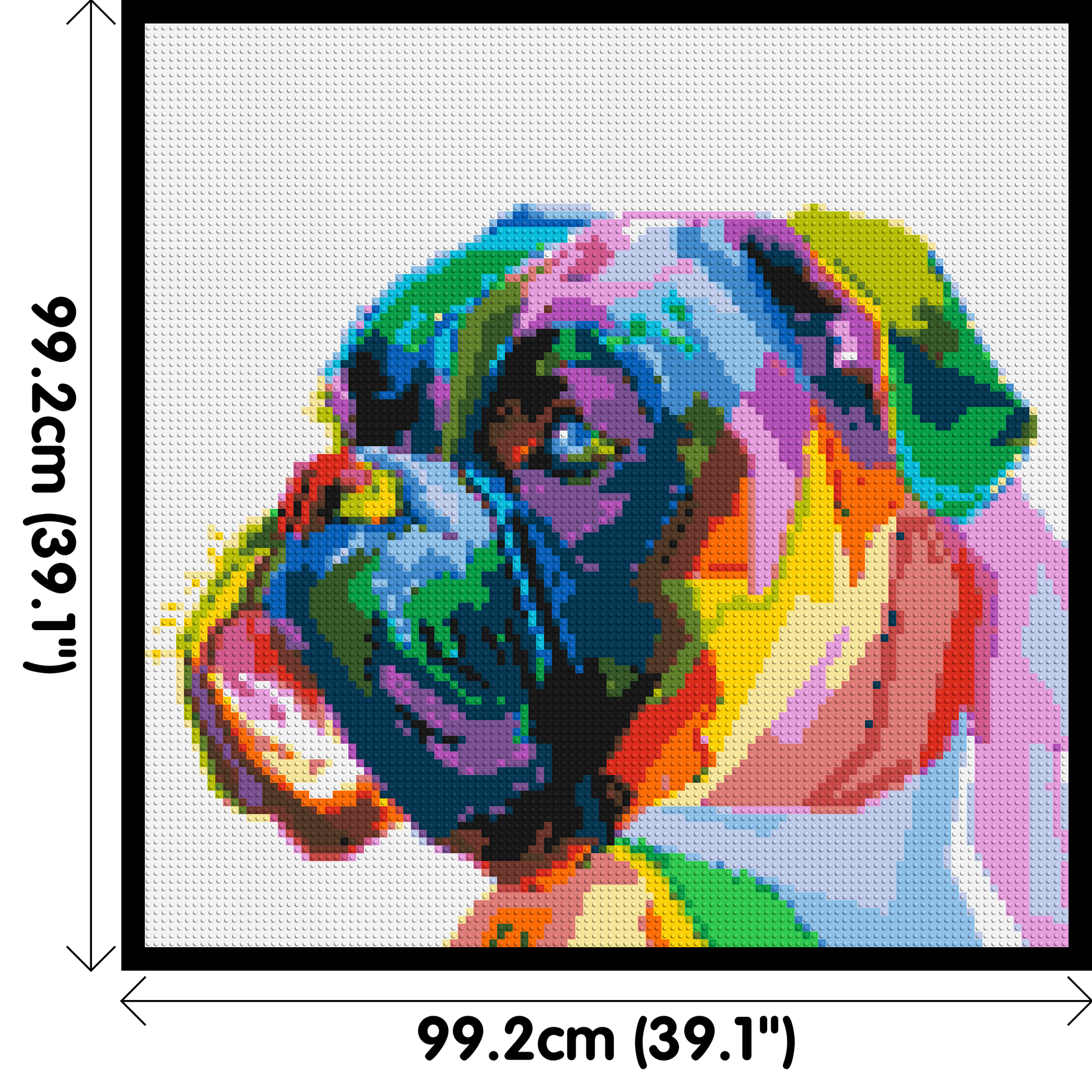 Boxer Colourful Pop Art - Brick Art Mosaic Kit 5x5 dimensions with frame