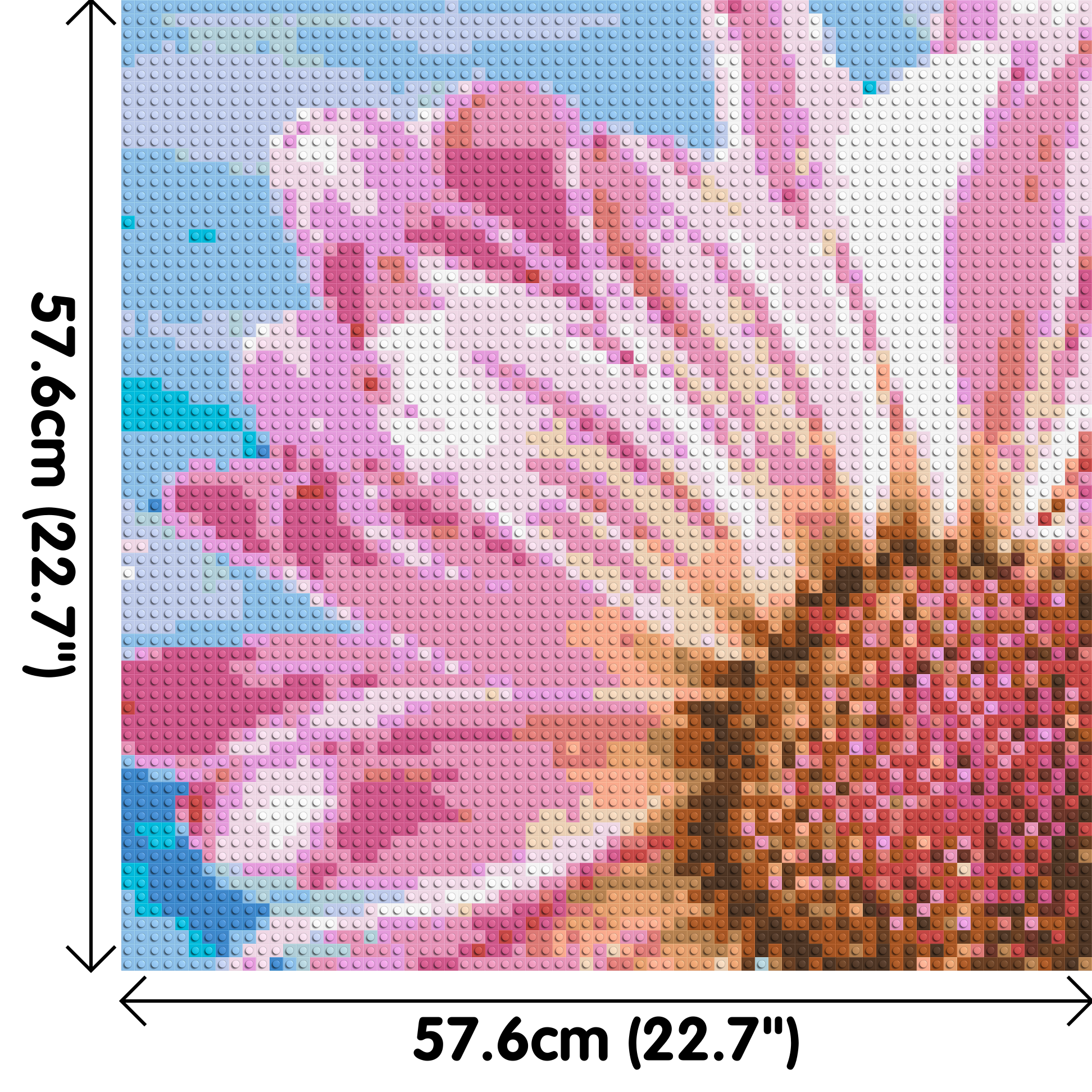 Pink Daisy - Brick Art Mosaic Kit 3x3 dimensions