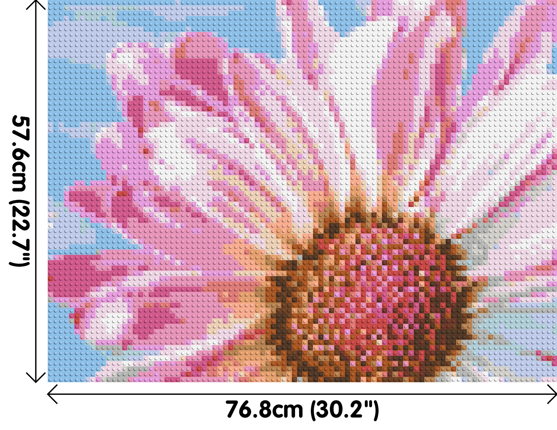 Pink Daisy - Brick Art Mosaic Kit 4x3 dimensions