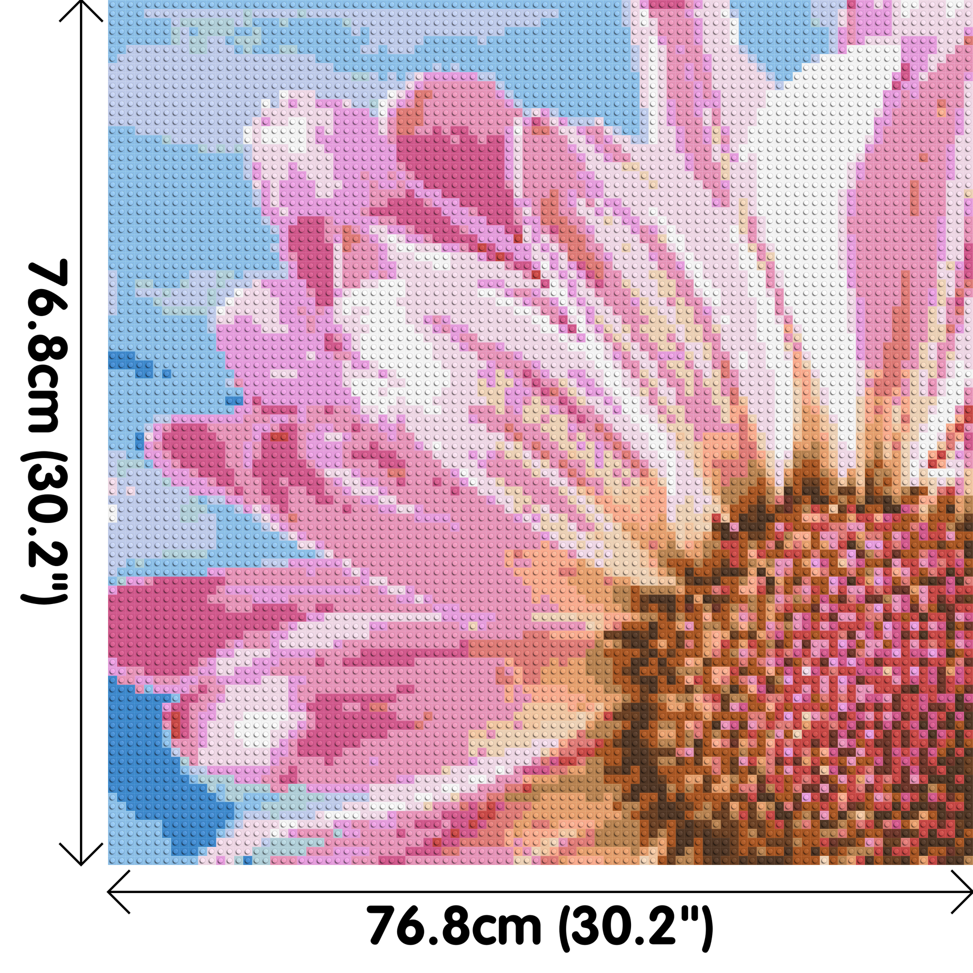 Pink Daisy - Brick Art Mosaic Kit 4x4 dimensions