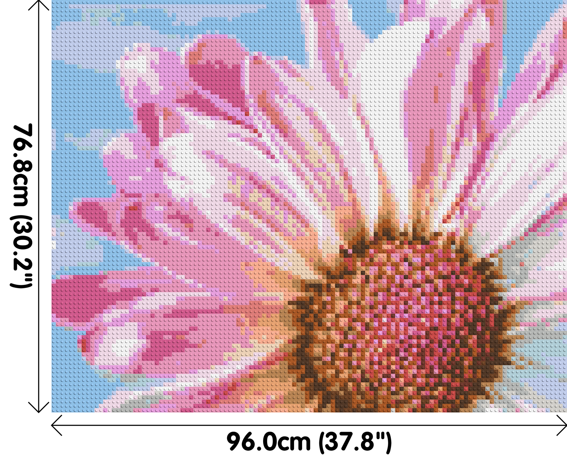 Pink Daisy - Brick Art Mosaic Kit 5x4 dimensions