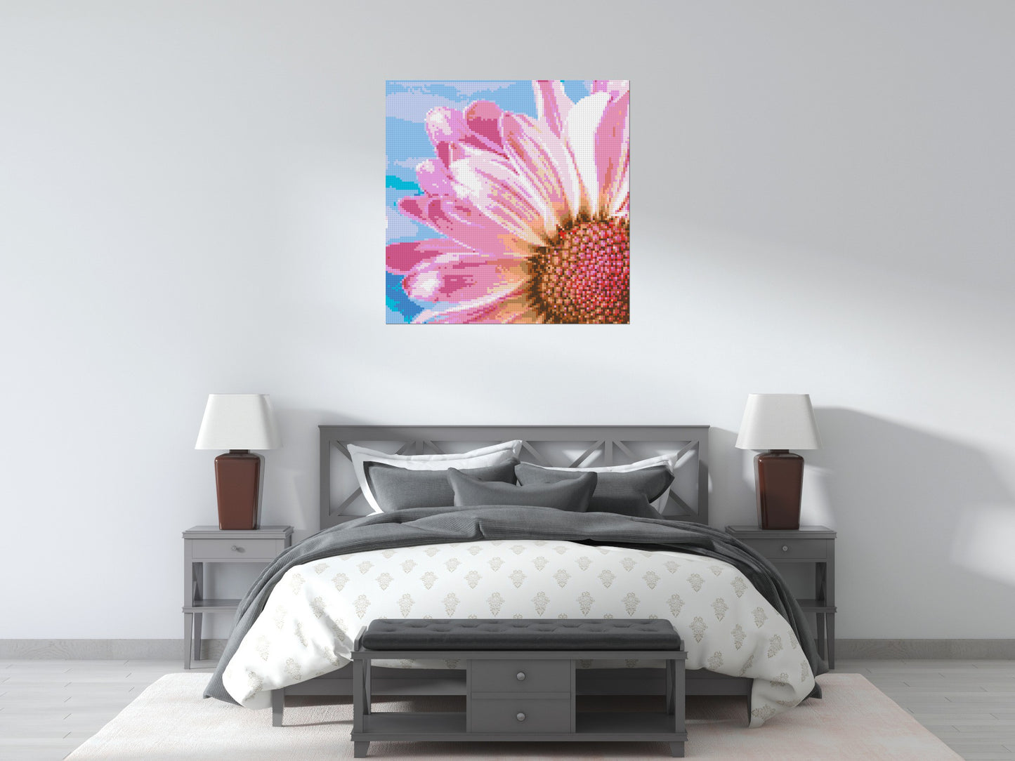 Pink Daisy - Brick Art Mosaic Kit 5x5 large