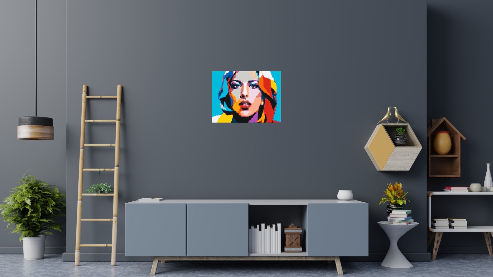 Lady Gaga - Brick Art Mosaic Kit 4x3 scene