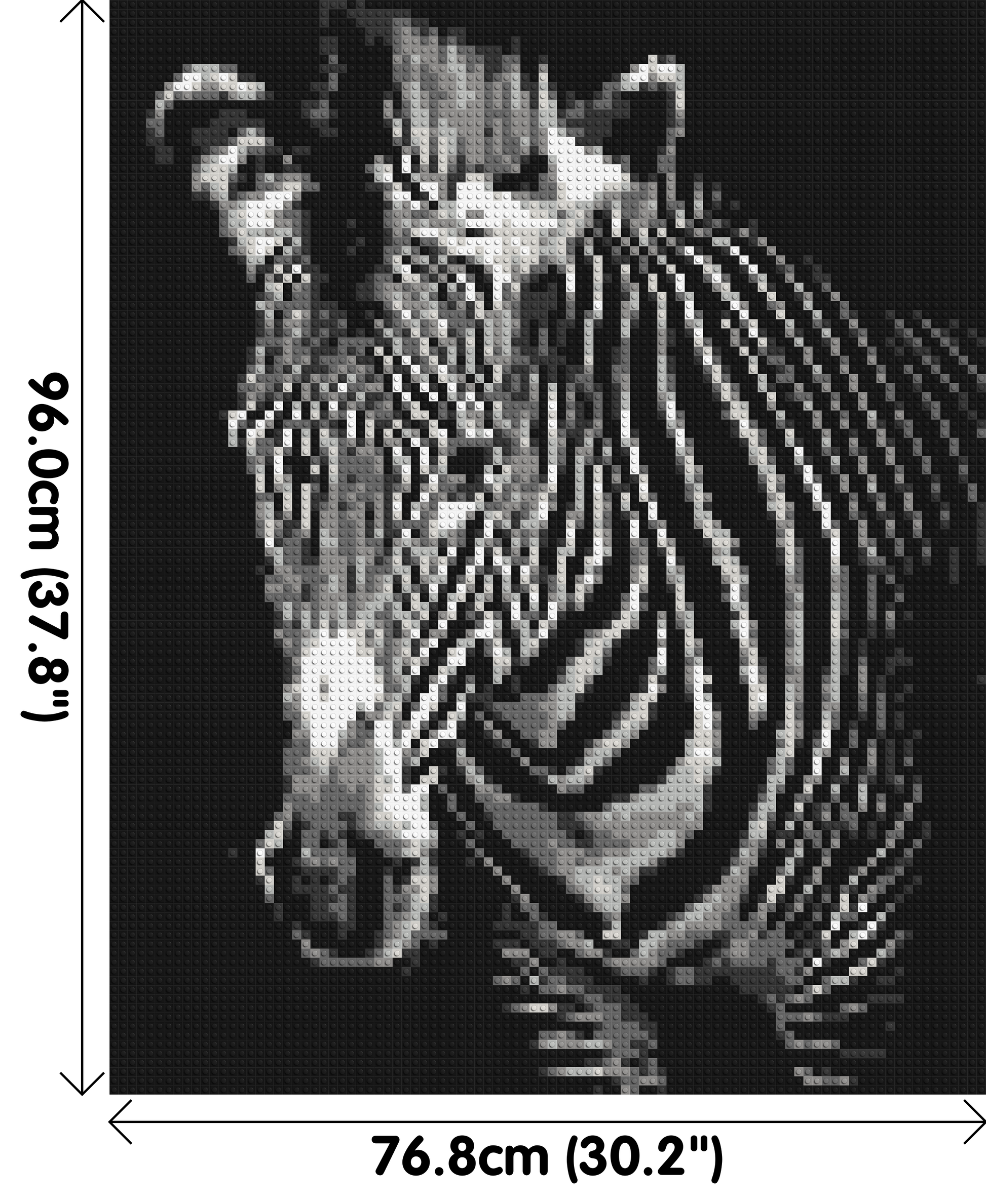 Black & White Zebra - Brick Art Mosaic Kit 4x5 dimensions