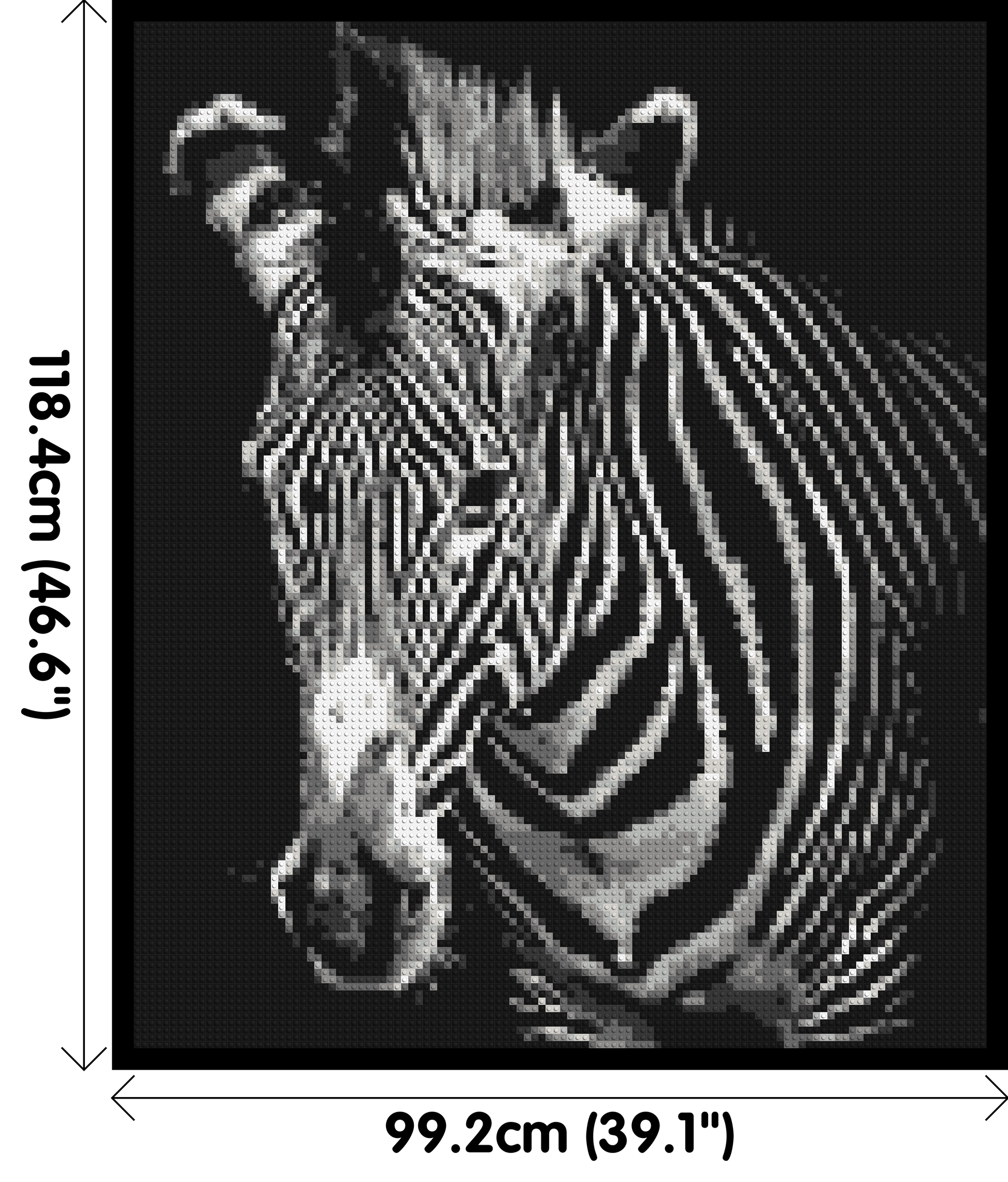 Black & White Zebra - Brick Art Mosaic Kit 5x6 dimensions with frame