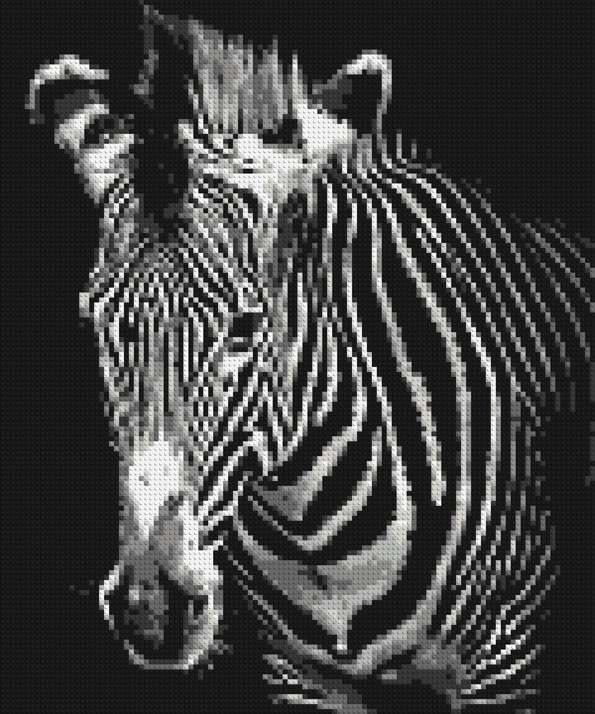 Black & White Zebra - Brick Art Mosaic Kit 5x6 large