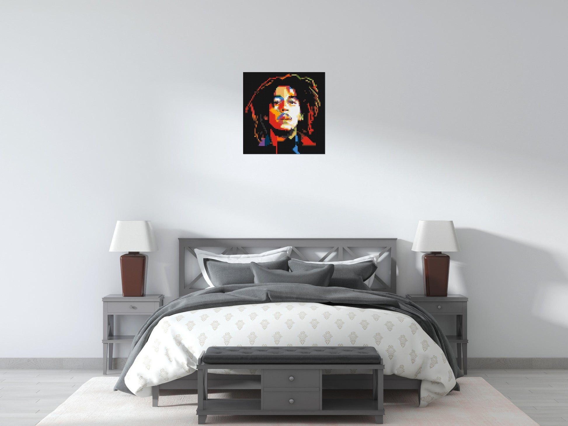 Bob Marley - Brick Art Mosaic Kit 3x3 scene