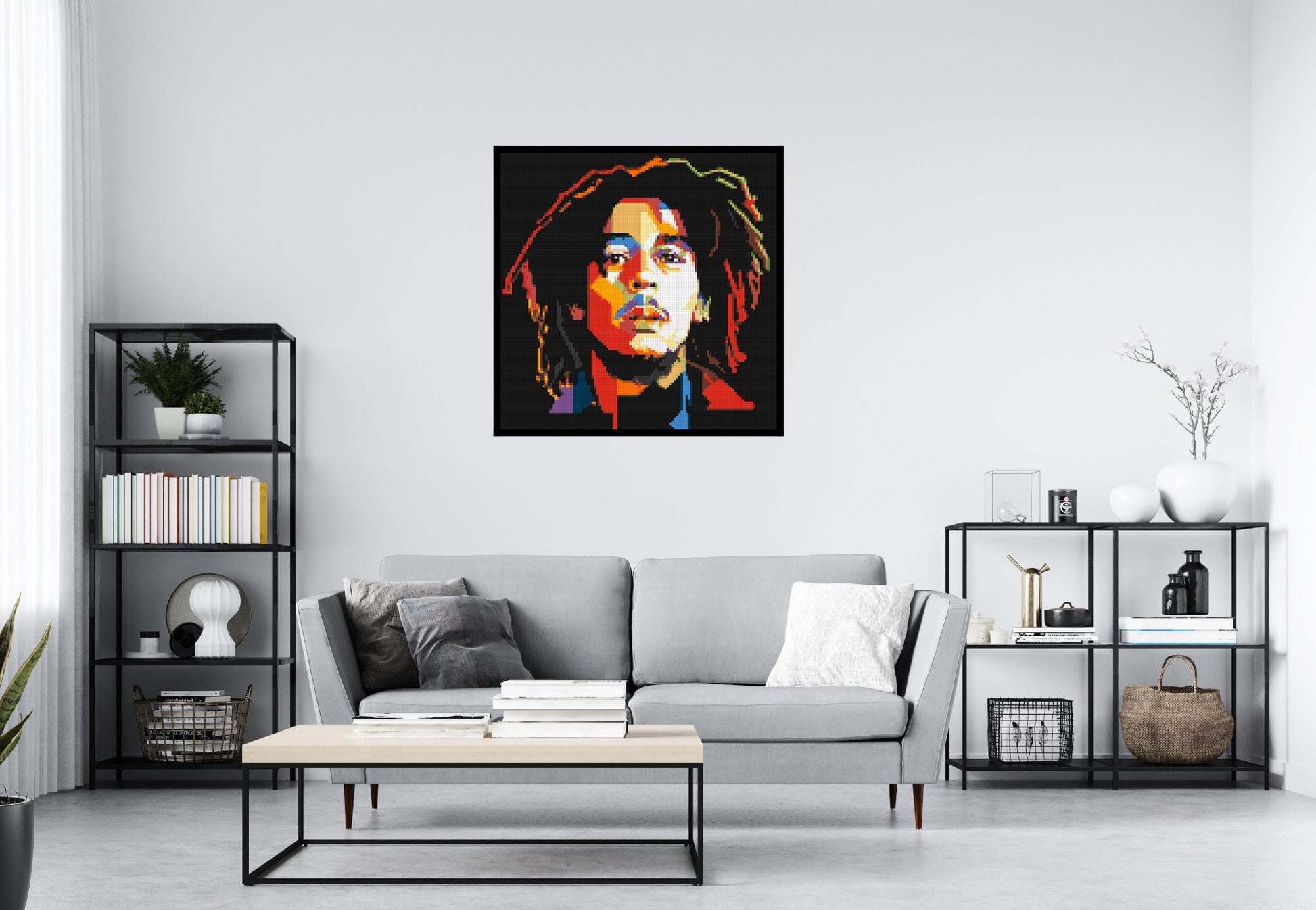 Bob Marley - Brick Art Mosaic Kit 5x5 scene with frame