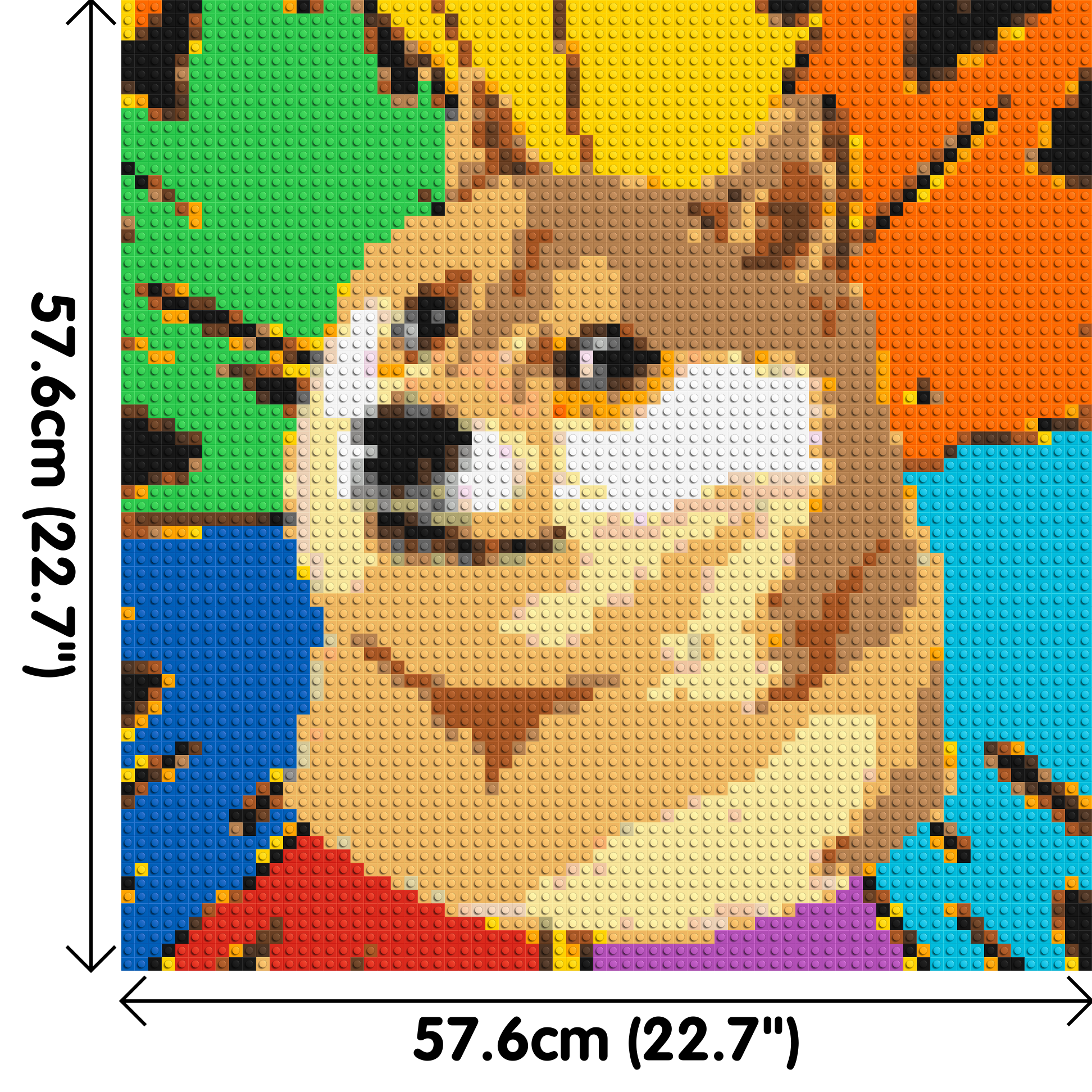 Colourful Doge Meme - Brick Art Mosaic Kit 3x3 dimensions