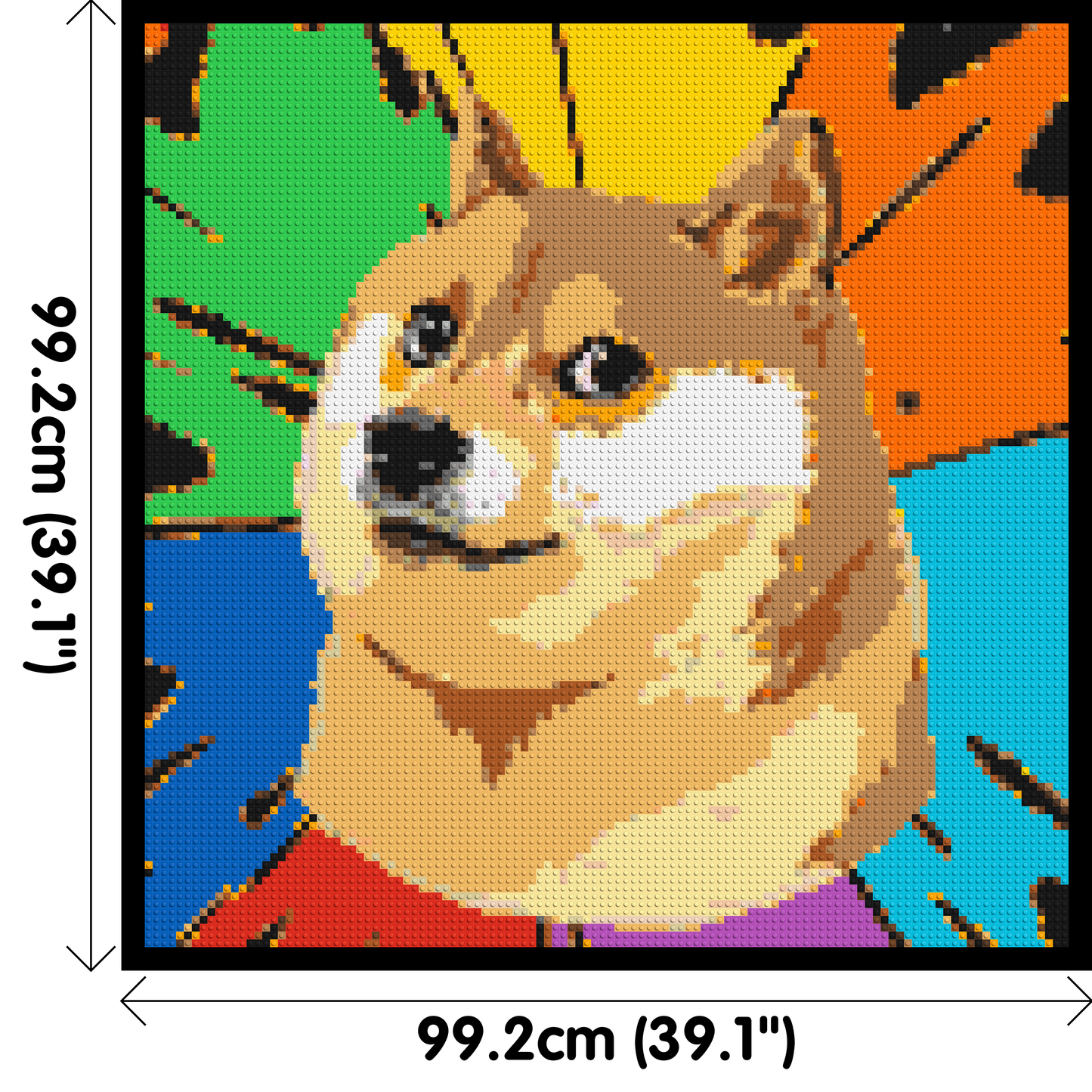 Colourful Doge Meme - Brick Art Mosaic Kit 5x5 large