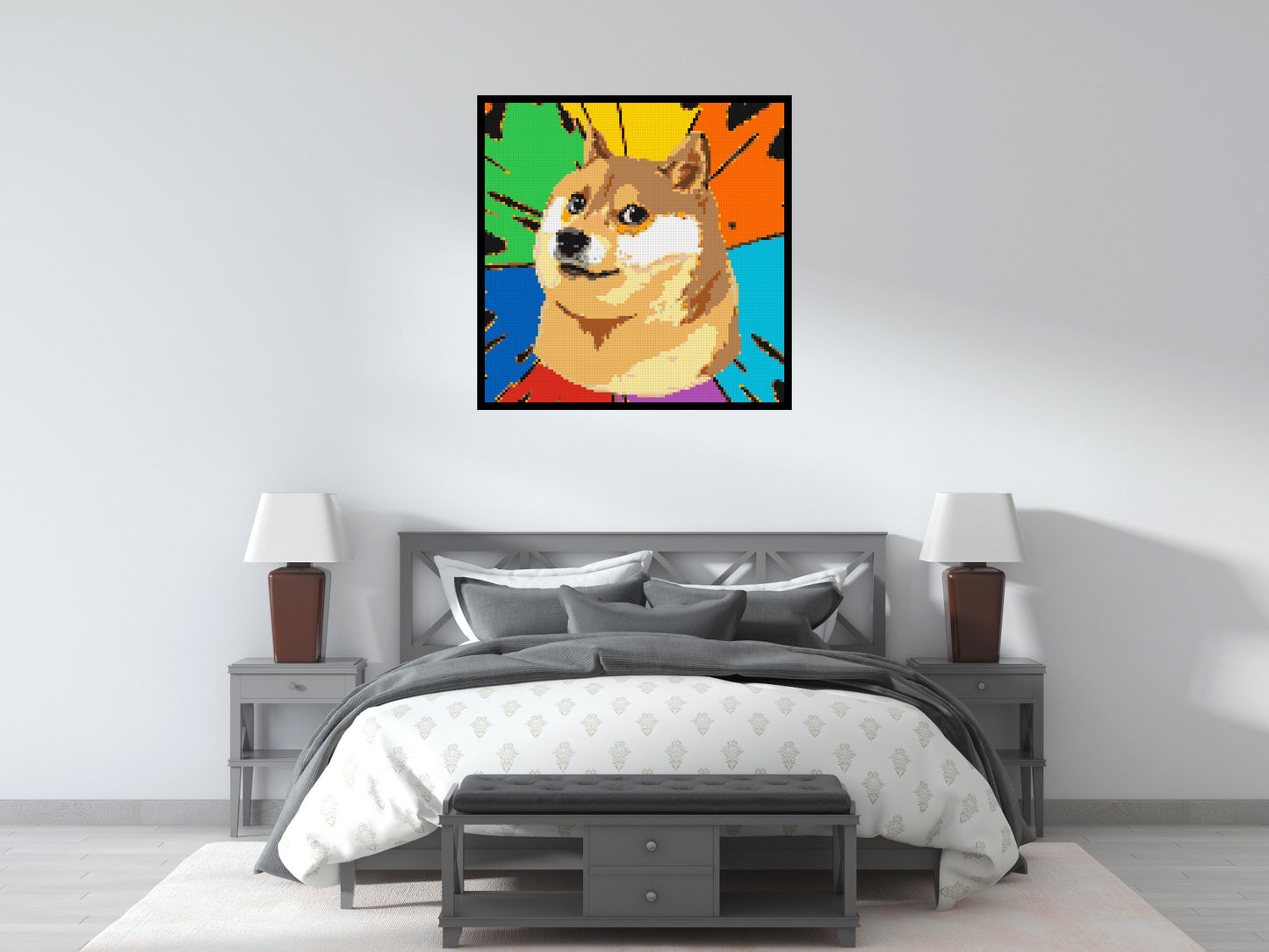 Colourful Doge Meme - Brick Art Mosaic Kit 5x5 large