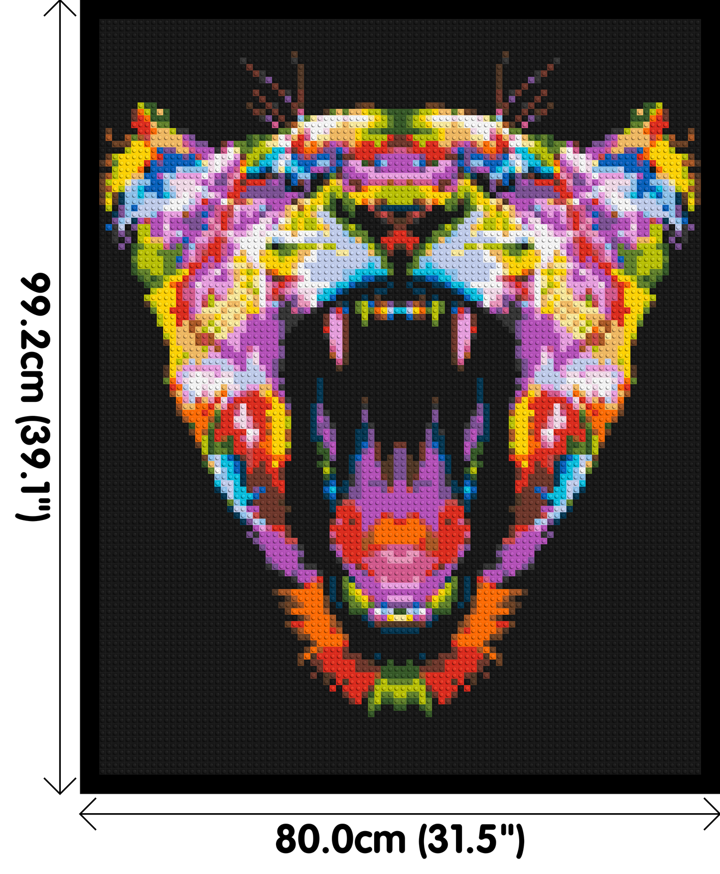 Roaring Tiger Colourful Pop Art - Brick Art Mosaic Kit 4x5 large