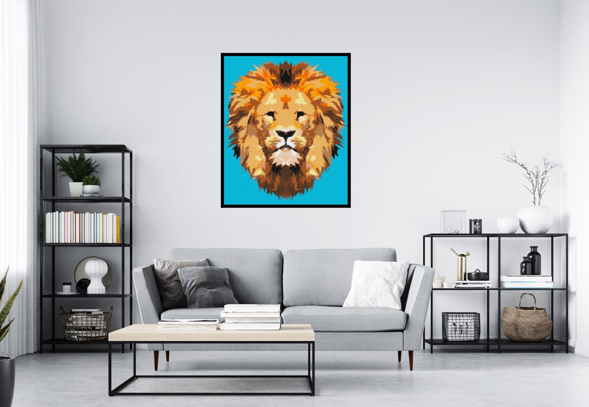 Lion King Pop Art - Brick Art Mosaic Kit 5x6 scene with frame