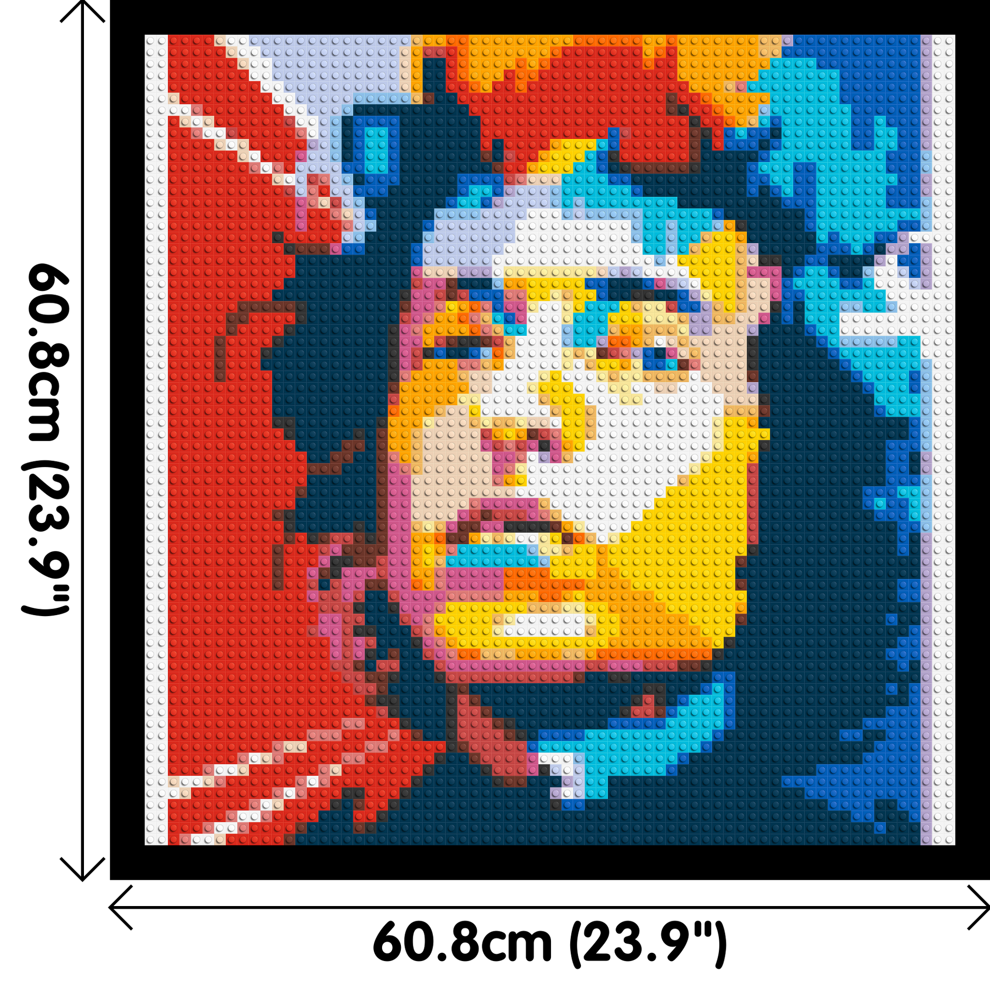 Bob Dylan - Brick Art Mosaic Kit 3x3 dimensions with frame