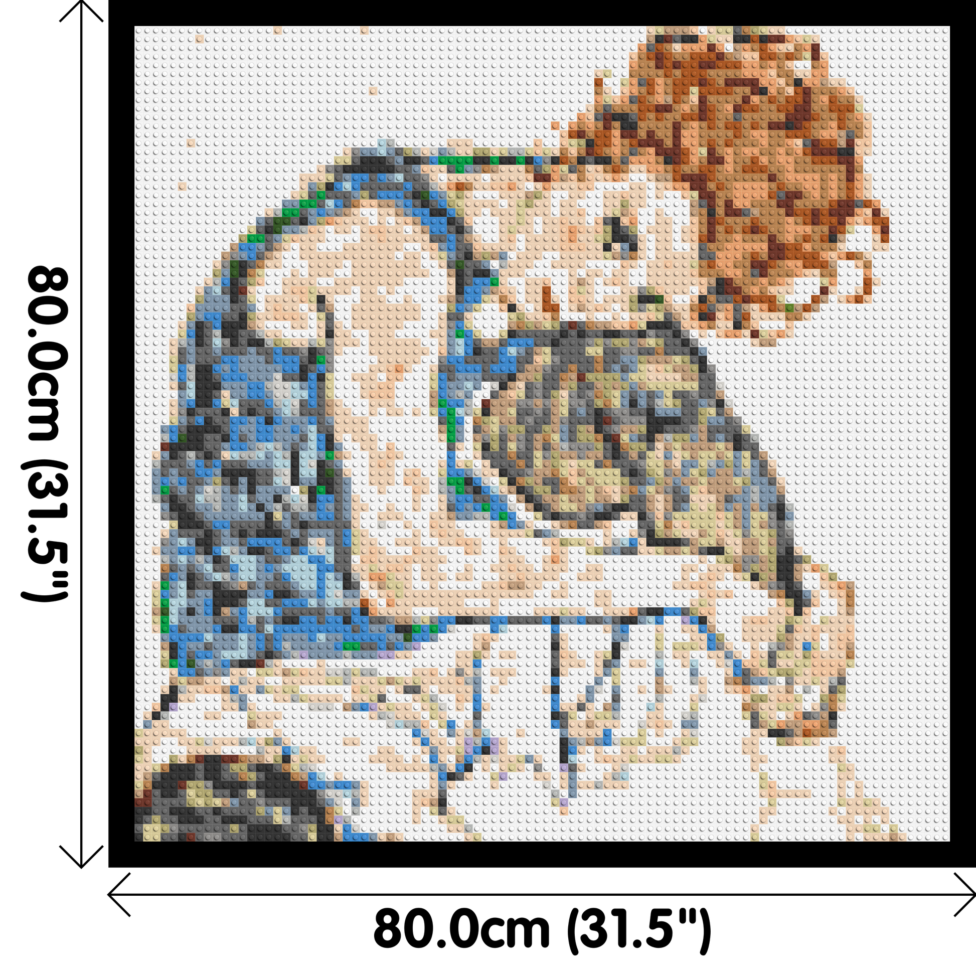 Woman Sitting with Bent Knee by Egon Schiele  - Brick Art Mosaic Kit 4x4 dimensions with frame