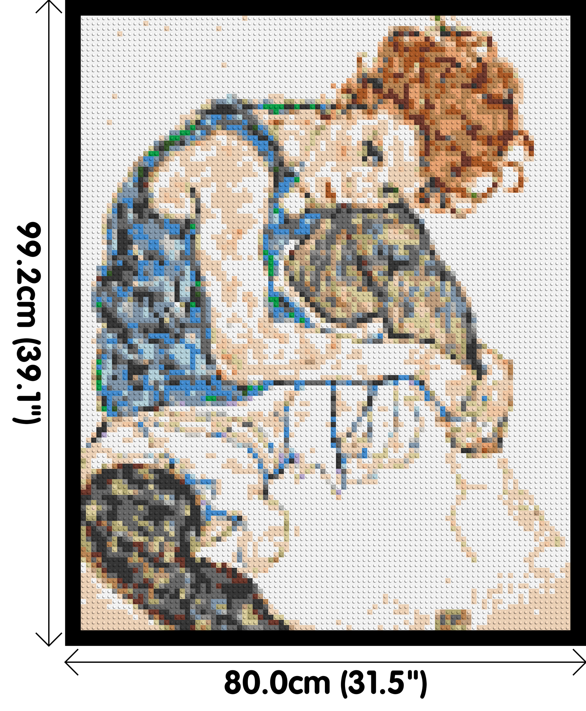 Woman Sitting with Bent Knee by Egon Schiele  - Brick Art Mosaic Kit 4x5 dimensions with frame