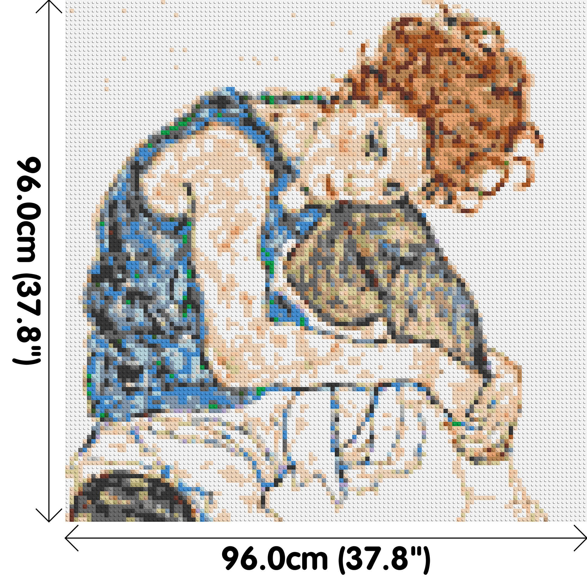 Woman Sitting with Bent Knee by Egon Schiele  - Brick Art Mosaic Kit 5x5 dimensions