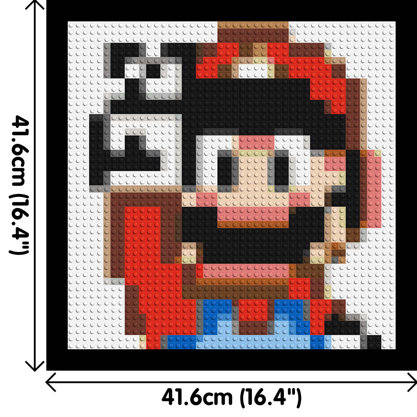 Mario Pixel Art - Brick Art Mosaic Kit 2x2 dimensions with frame