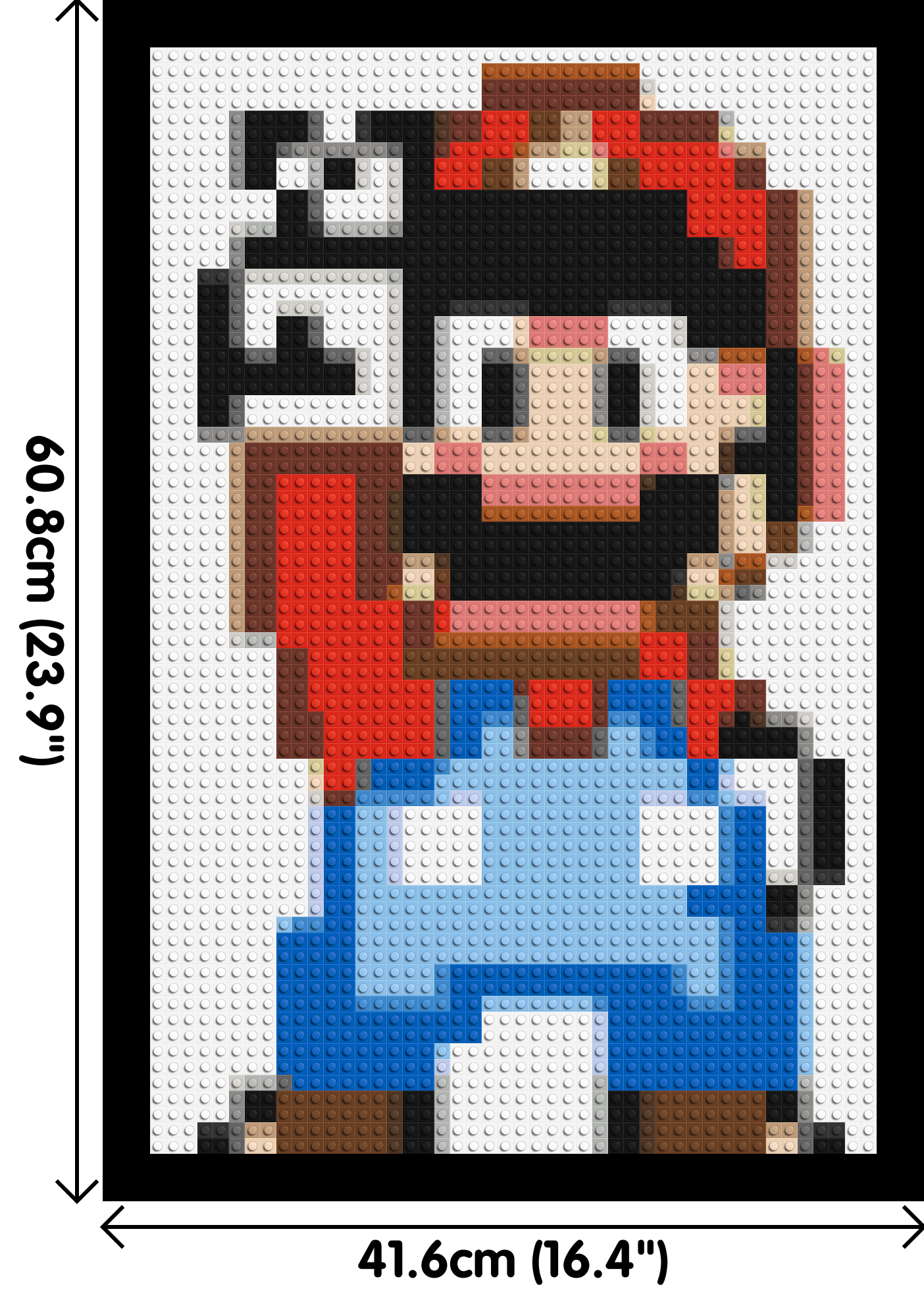 Mario Pixel Art - Brick Art Mosaic Kit 2x3 dimensions with frame