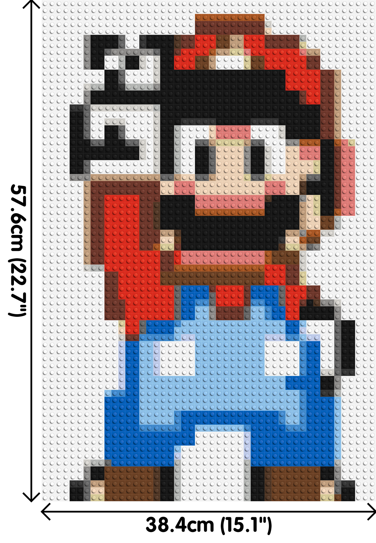 Mario Pixel Art - Brick Art Mosaic Kit 2x3 dimensions