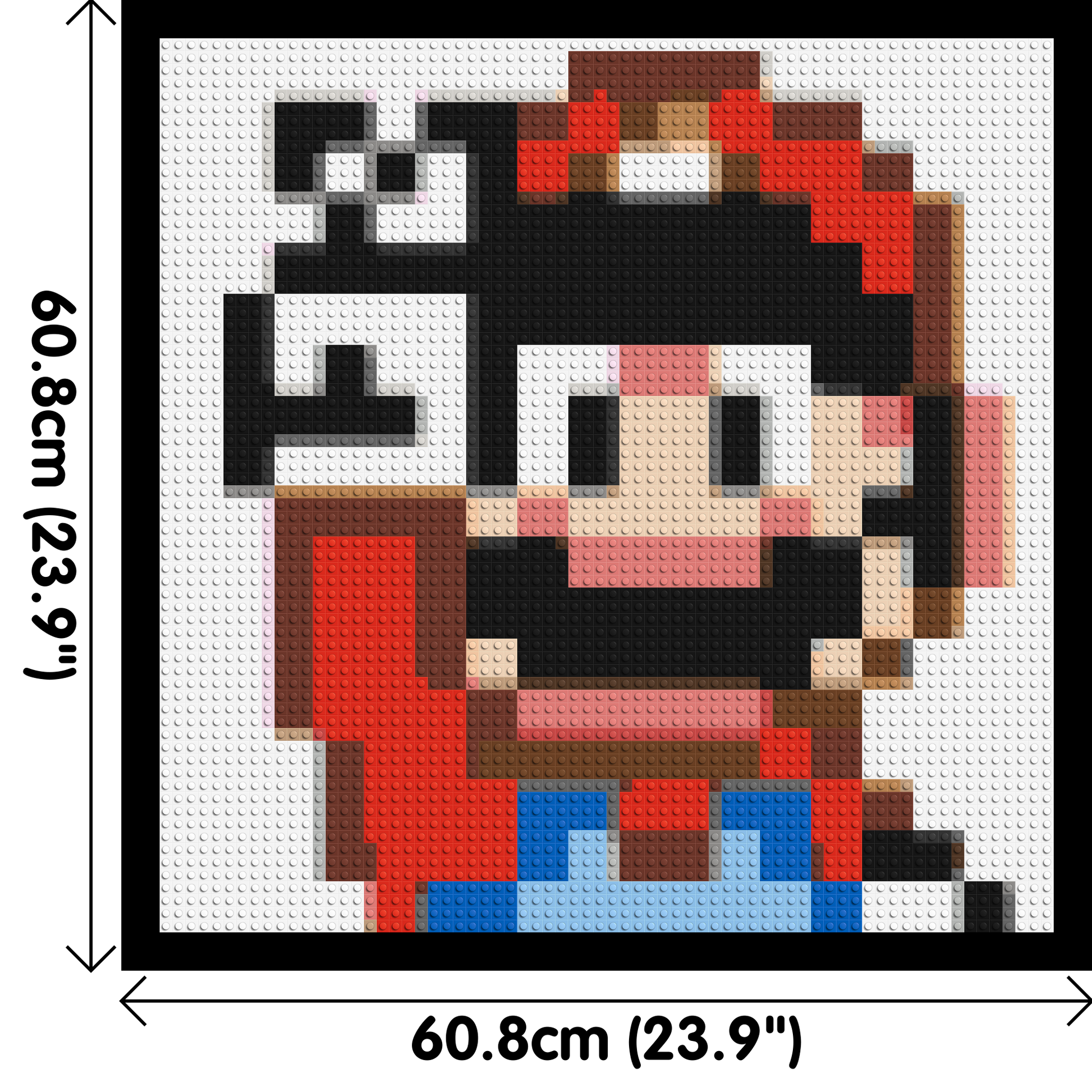 Mario Pixel Art - Brick Art Mosaic Kit 3x3 dimensions with frame