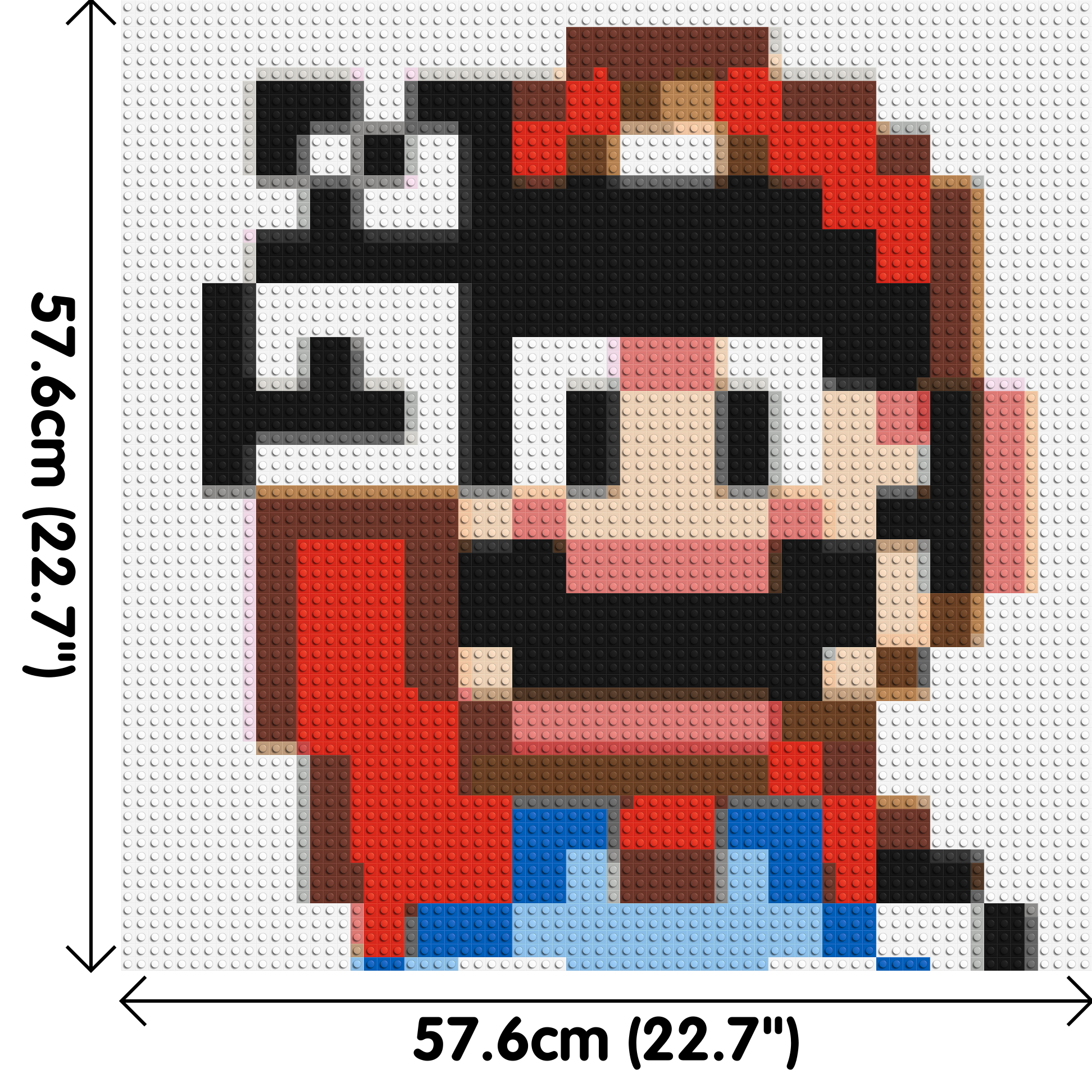 Mario Pixel Art - Brick Art Mosaic Kit 3x3 dimensions