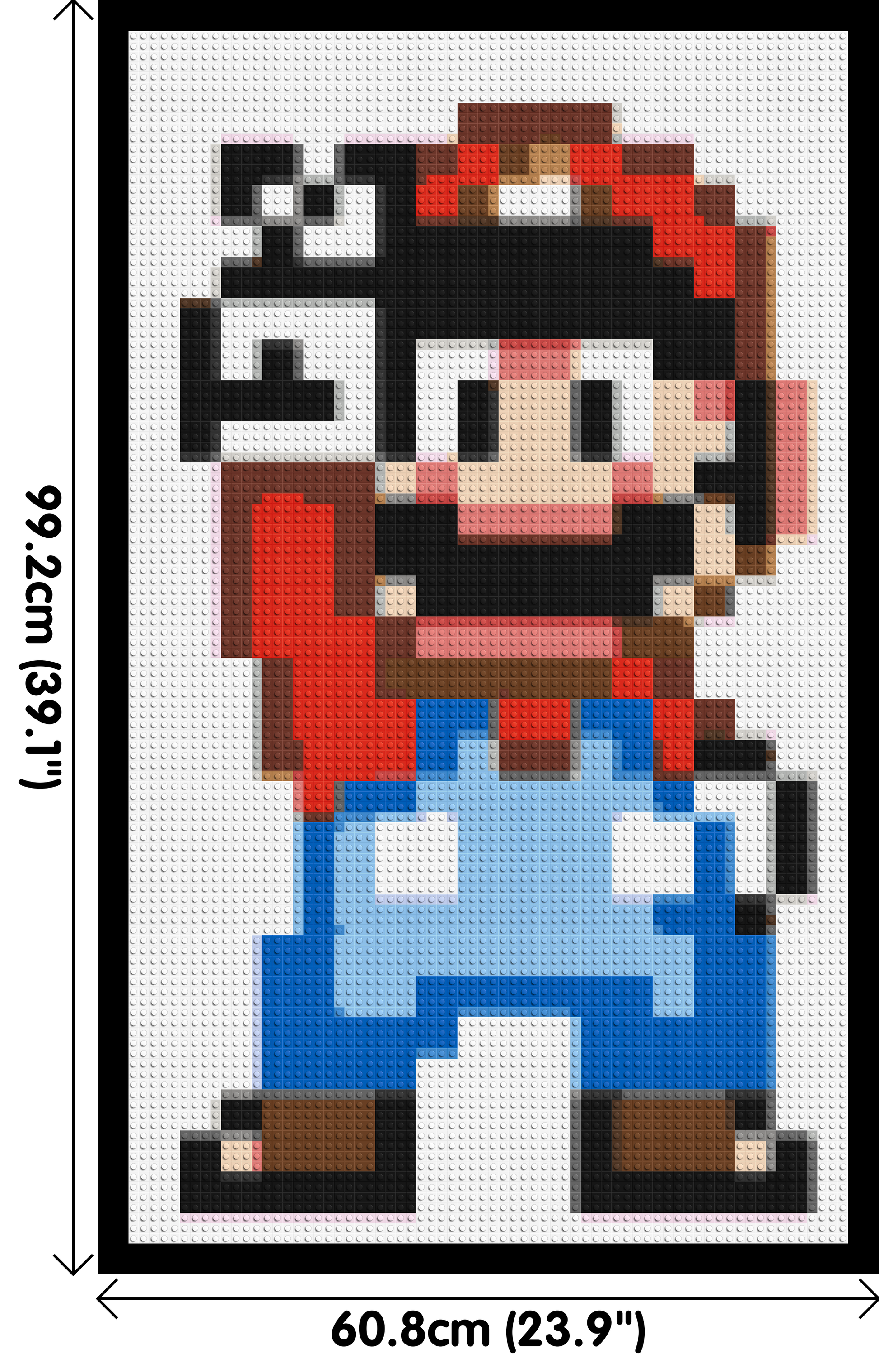 Mario Pixel Art - Brick Art Mosaic Kit 3x5 dimensions with frame