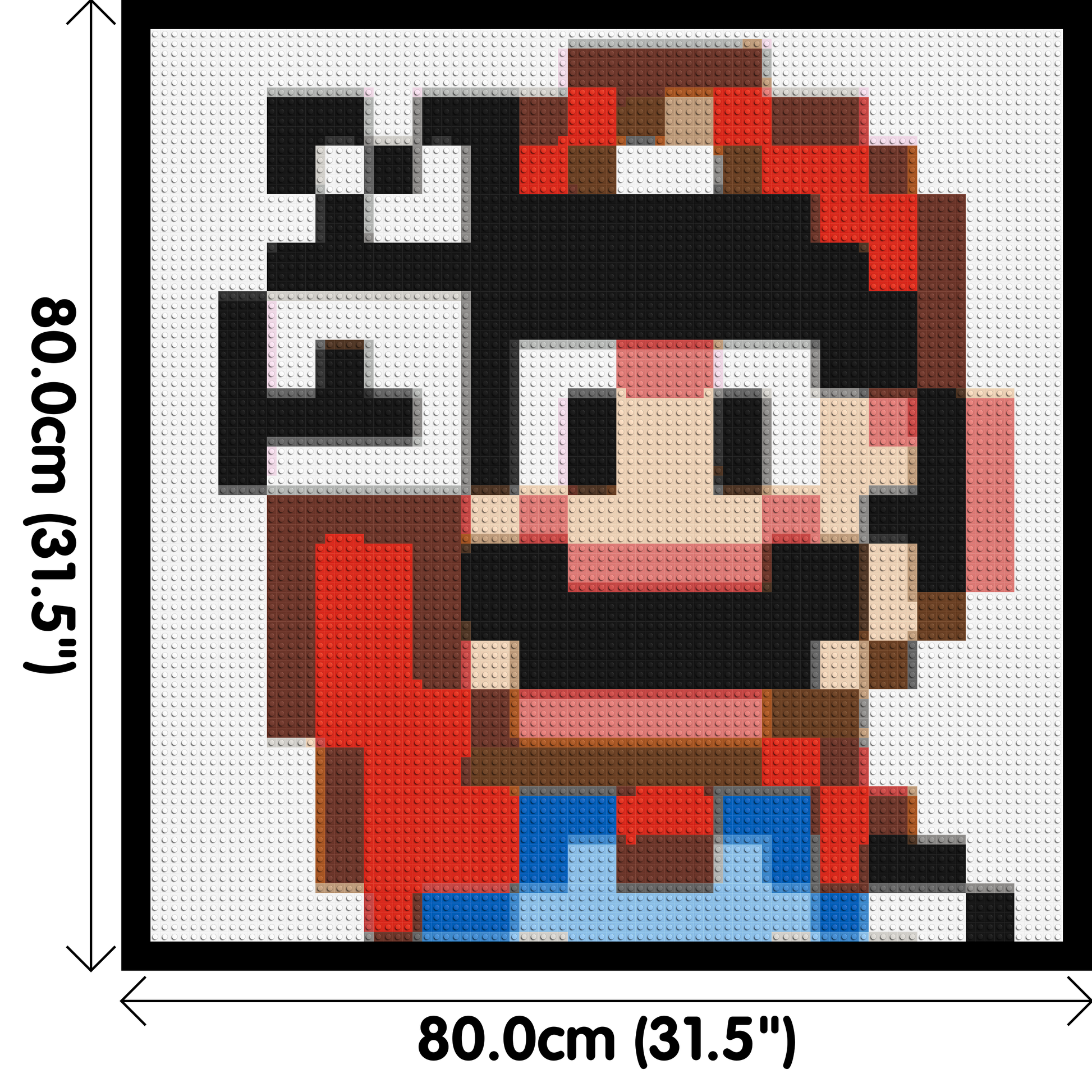 Mario Pixel Art - Brick Art Mosaic Kit 4x4 dimensions with frame