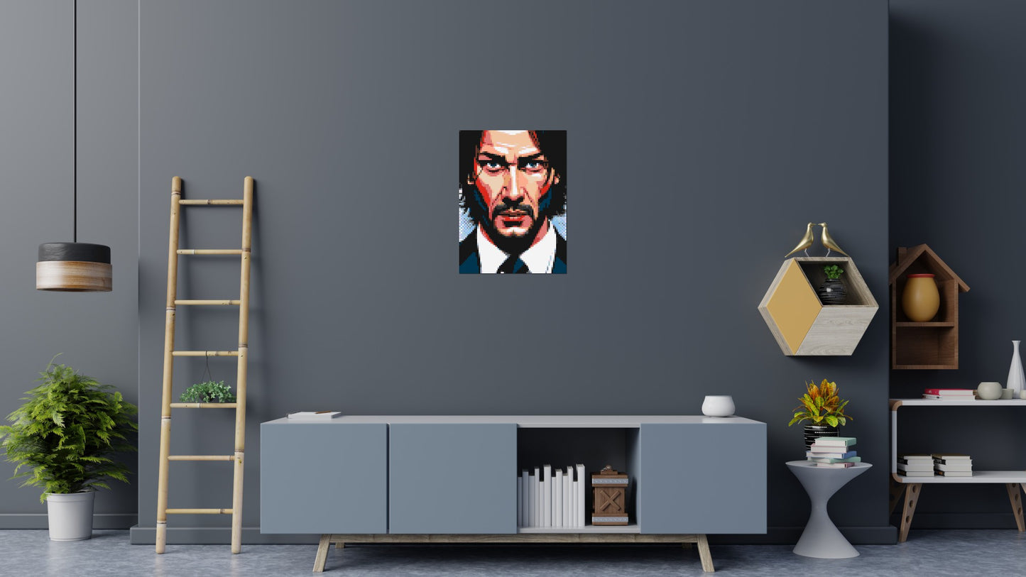 Keanu Reeves as John Wick - Brick Art Mosaic Kit 3x4 large