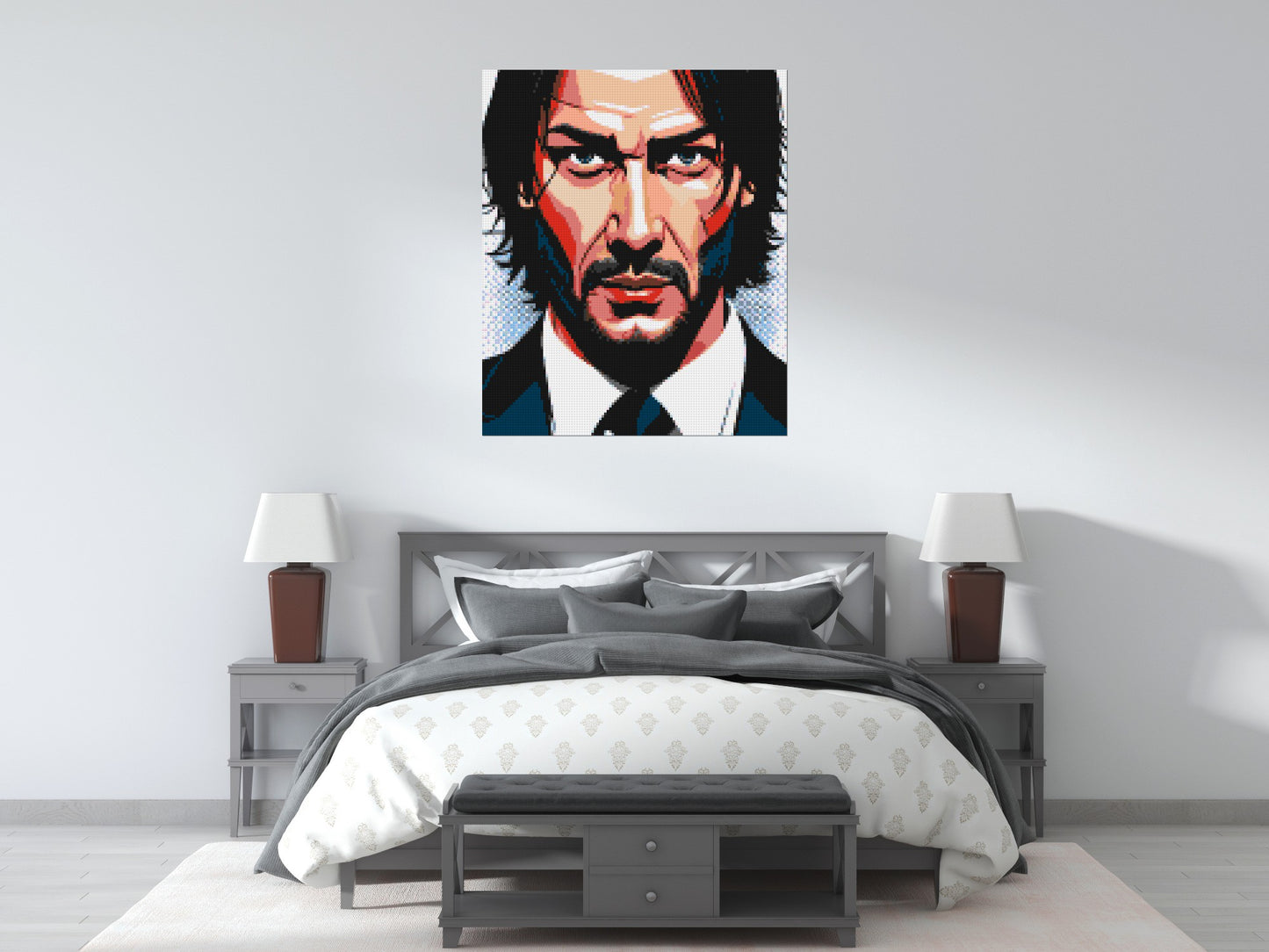 Keanu Reeves as John Wick - Brick Art Mosaic Kit 5x6 large